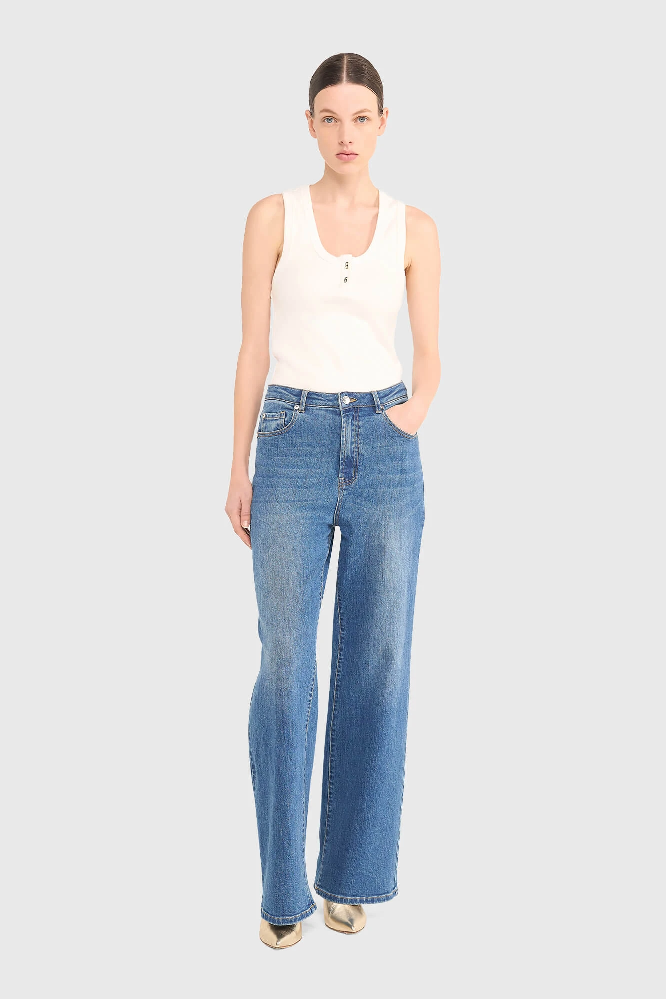 Damenjeans mit weitem Bein, Jason, Blau 111