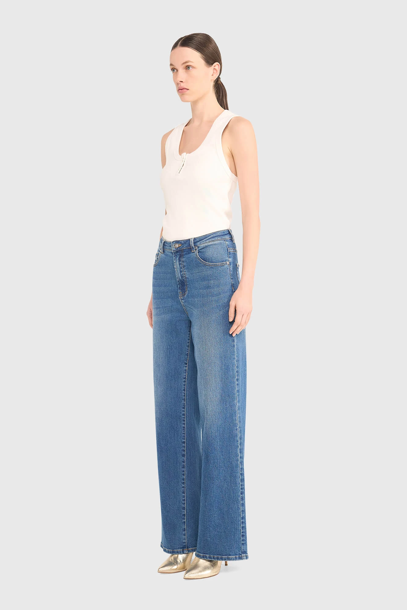 Jeans Dames Wijde Pijp Jason Blauw 111