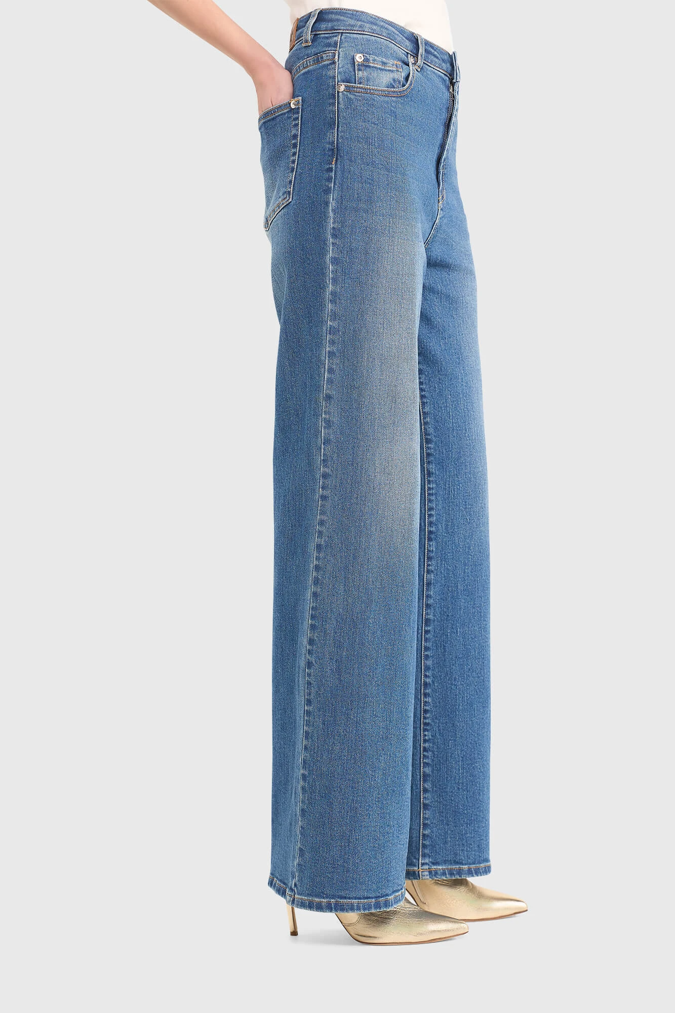 Jeans Dames Wijde Pijp Jason Blauw 111