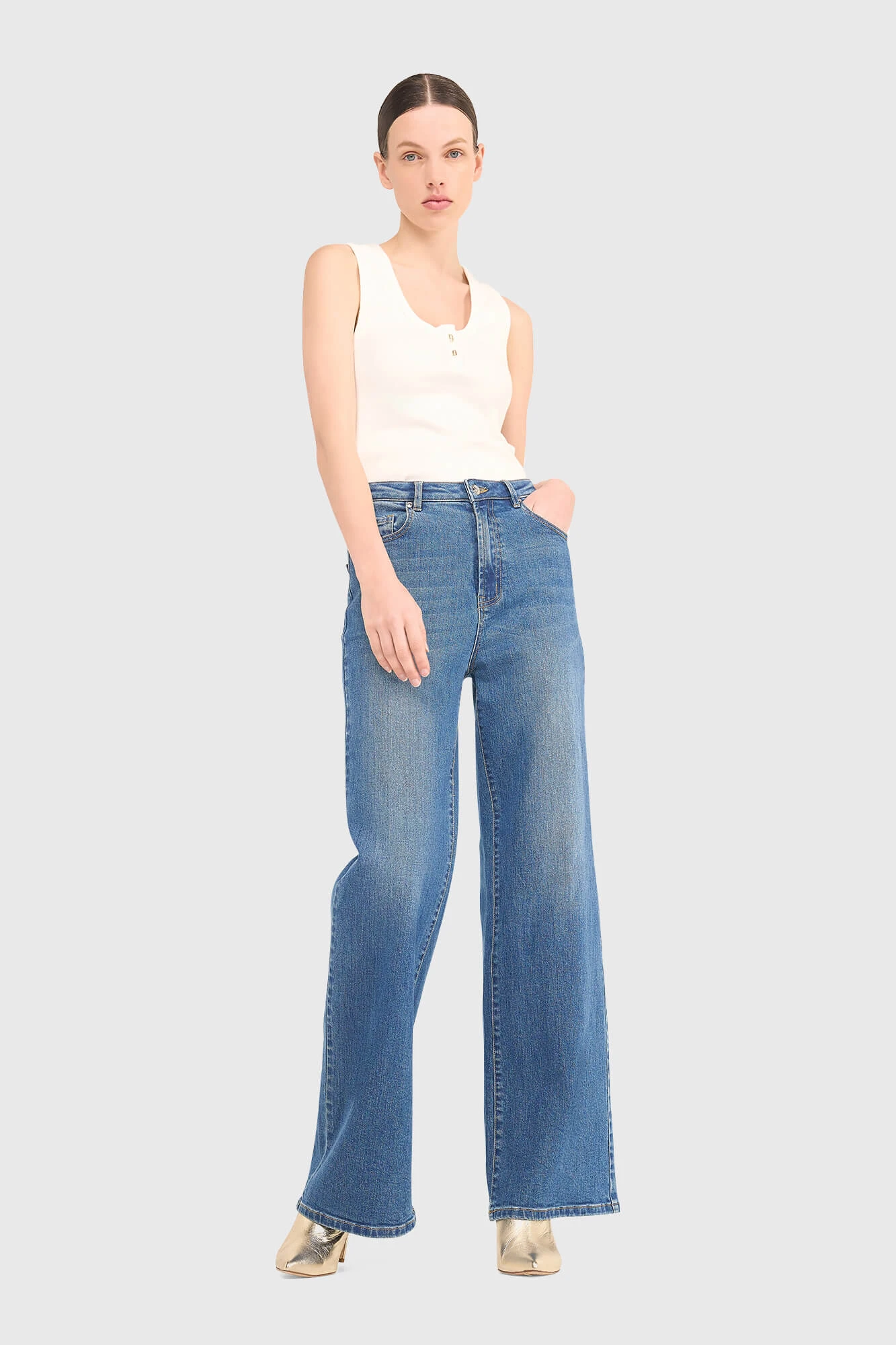 Damenjeans mit weitem Bein, Jason, Blau 111