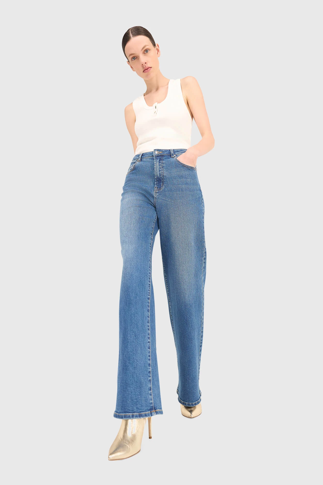 Damenjeans mit weitem Bein, Jason, Blau 111