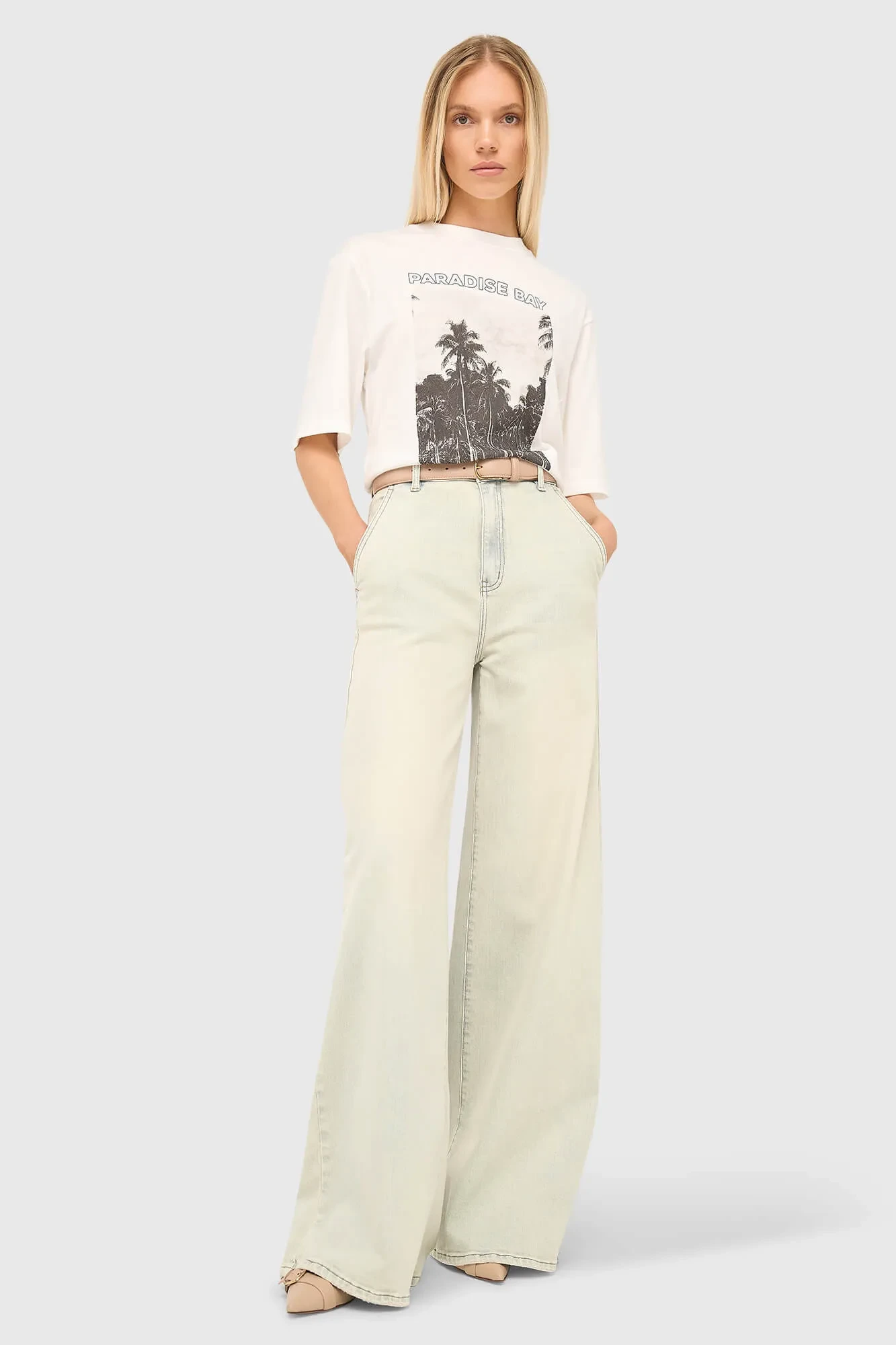 Jeans für Damen, weit geschnitten, hohe Leibhöhe, Stretch, Dexter, blau, 004