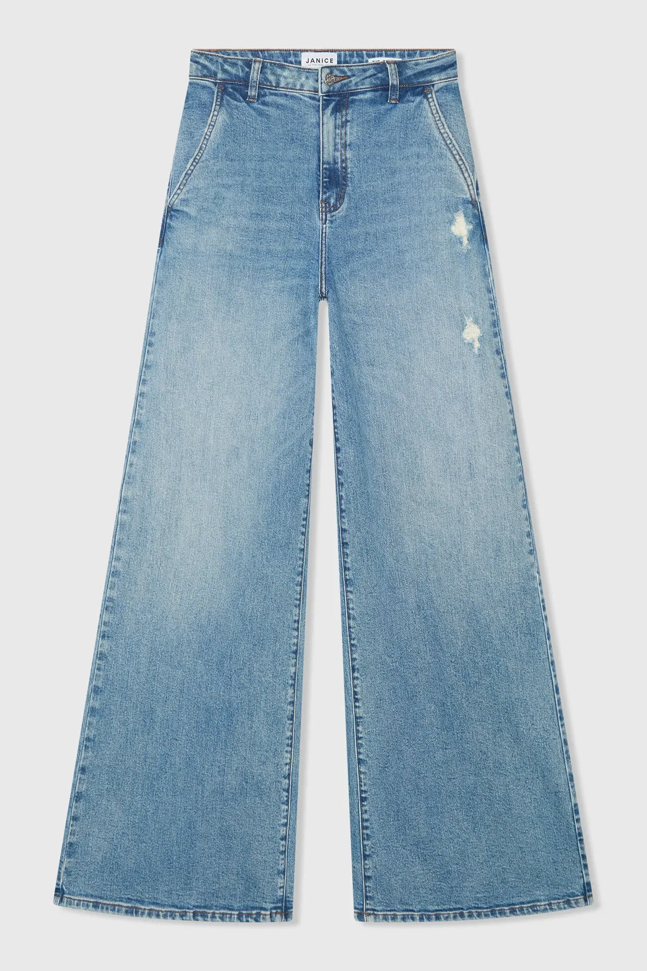 Women's Wide-Leg High-Rise Stretch Jeans Dexter Blue 379