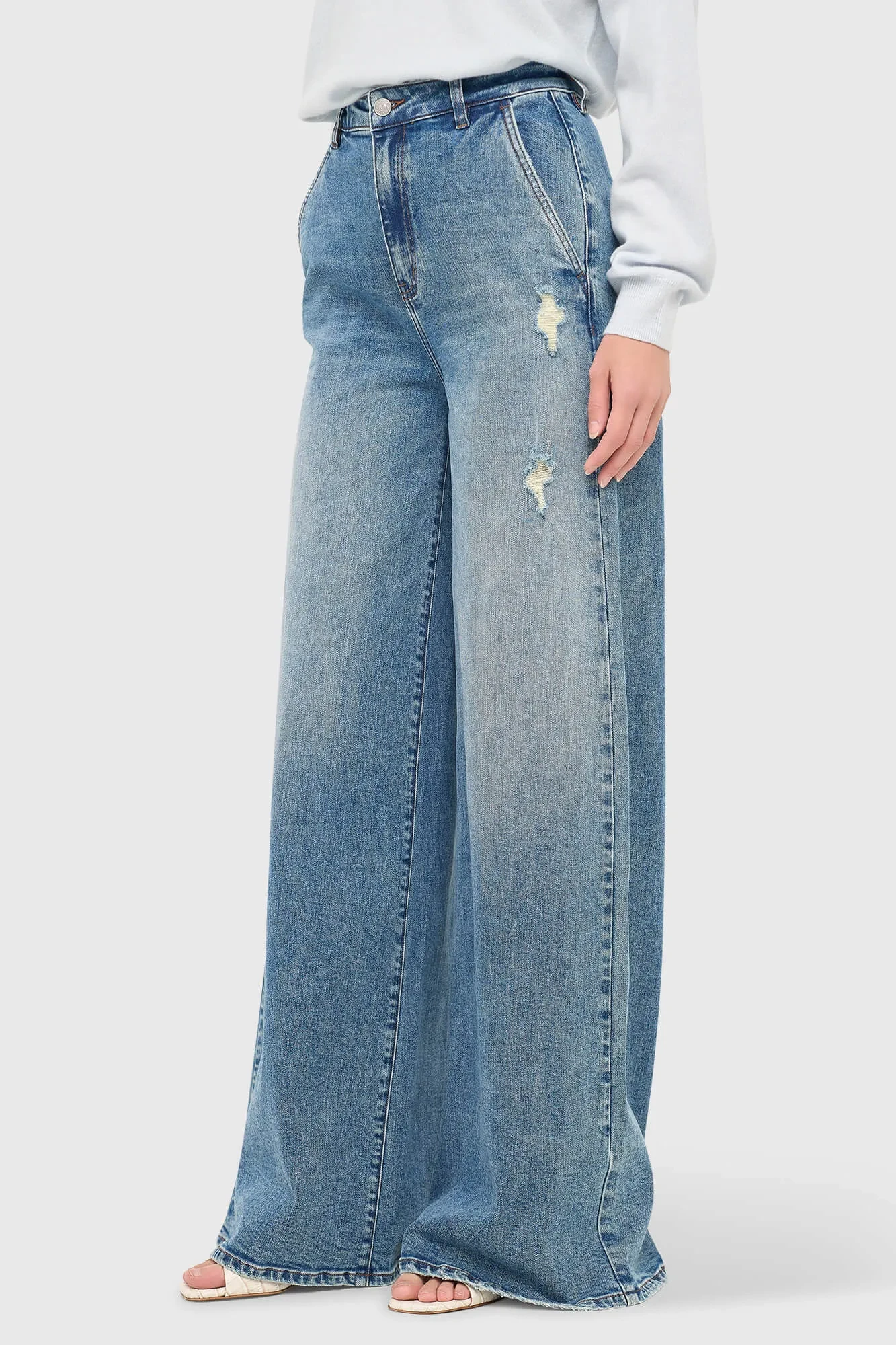 Women's Wide-Leg High-Rise Stretch Jeans Dexter Blue 379