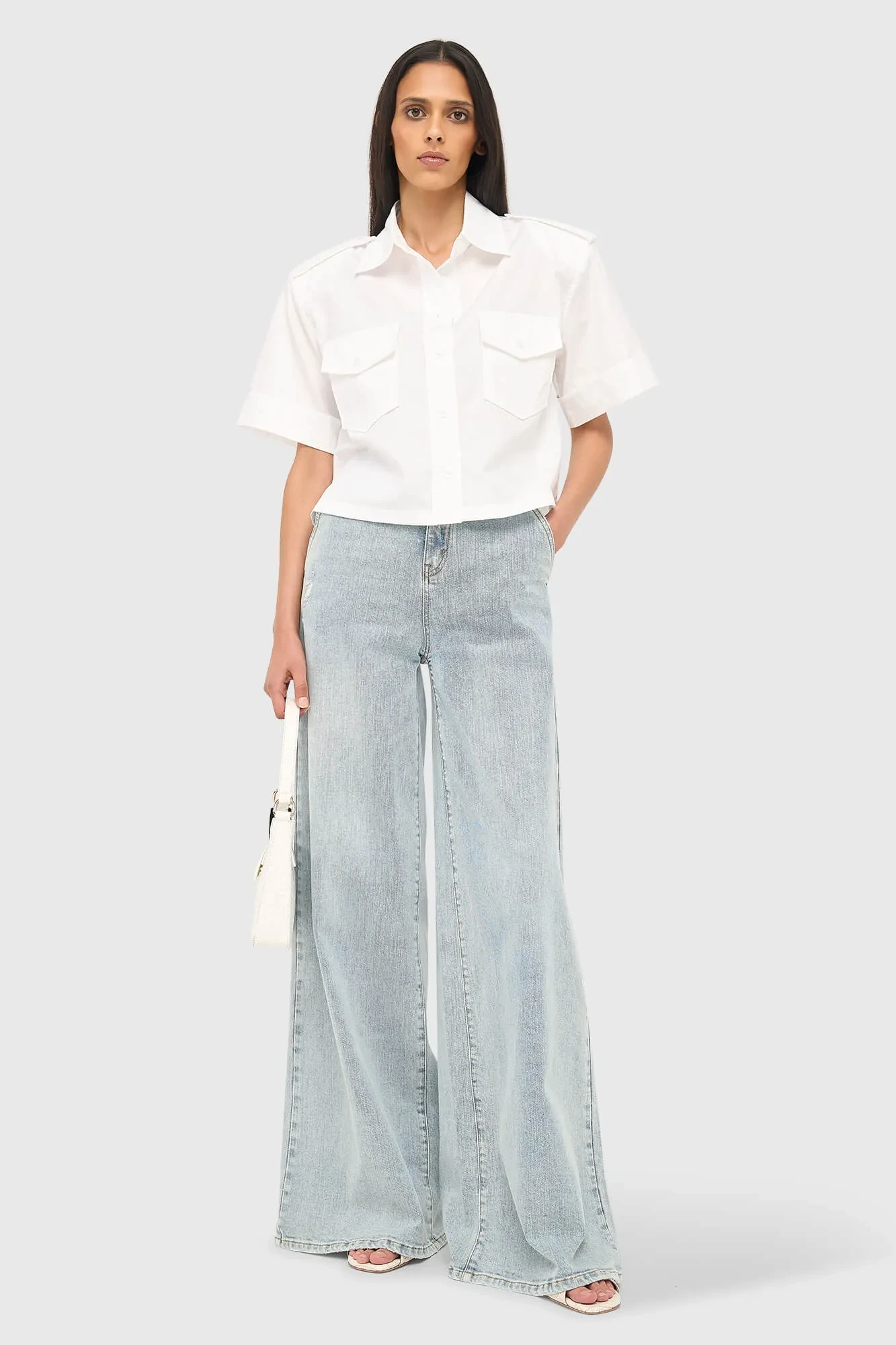 Jeans für Damen, weit geschnitten, hohe Leibhöhe, Stretch, Dexter, blau, 565