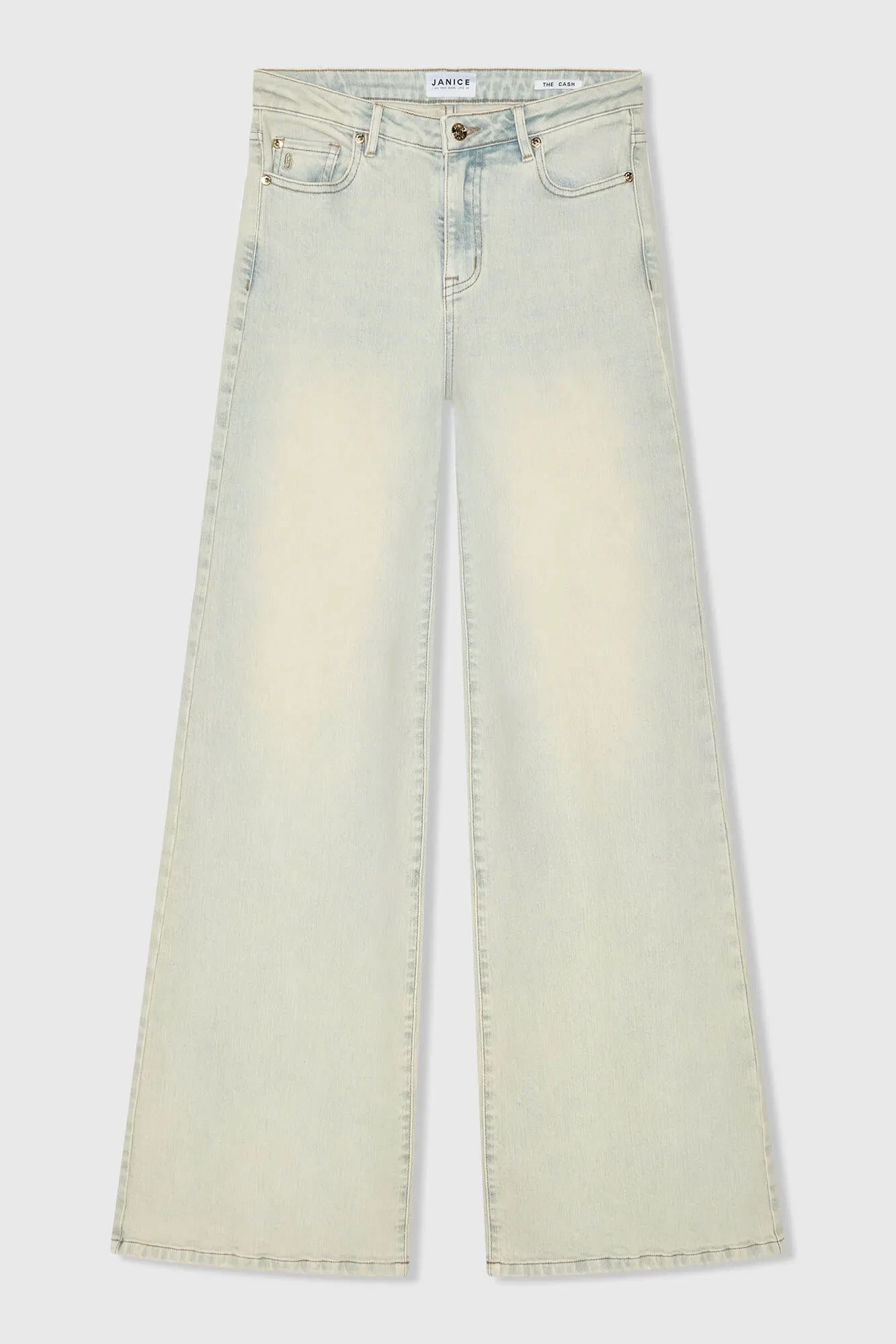 Jeans für Damen, weit geschnitten, Stretch, mittlere Leibhöhe, Stretch-Cashmere, blau 004