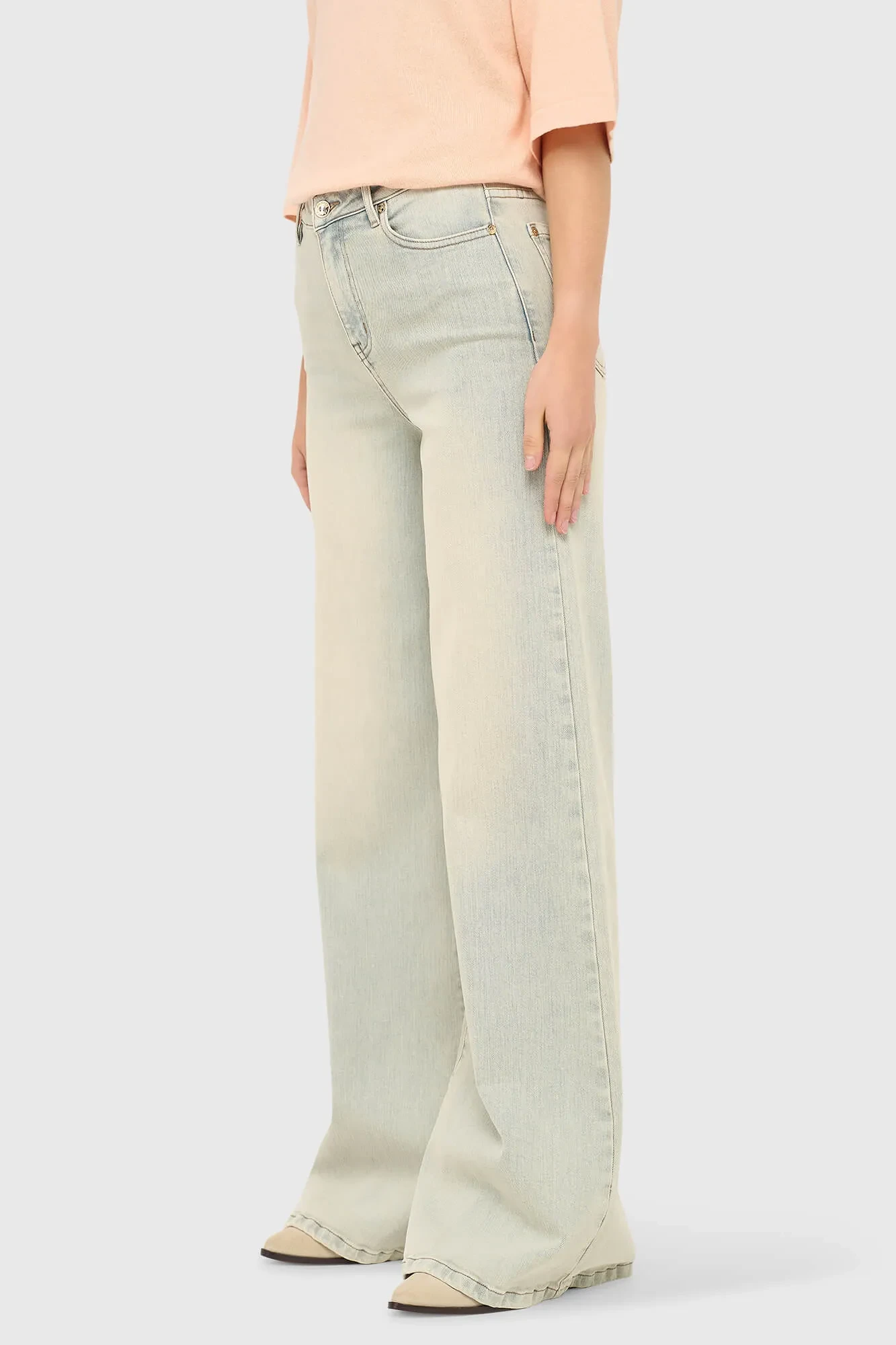 Jeans für Damen, weit geschnitten, Stretch, mittlere Leibhöhe, Stretch-Cashmere, blau 004