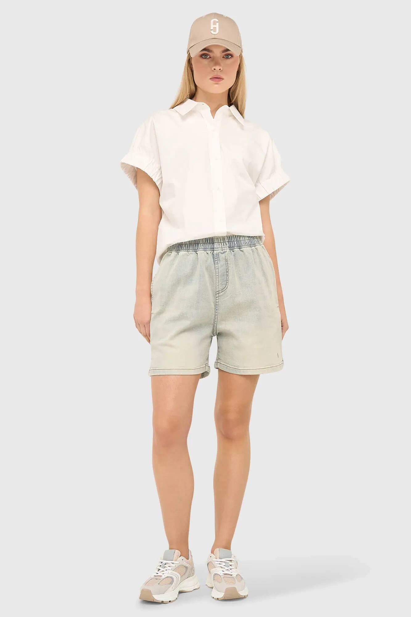 Jeans-Shorts für Damen, Stretch, Gummizug, Riott, Blau 004
