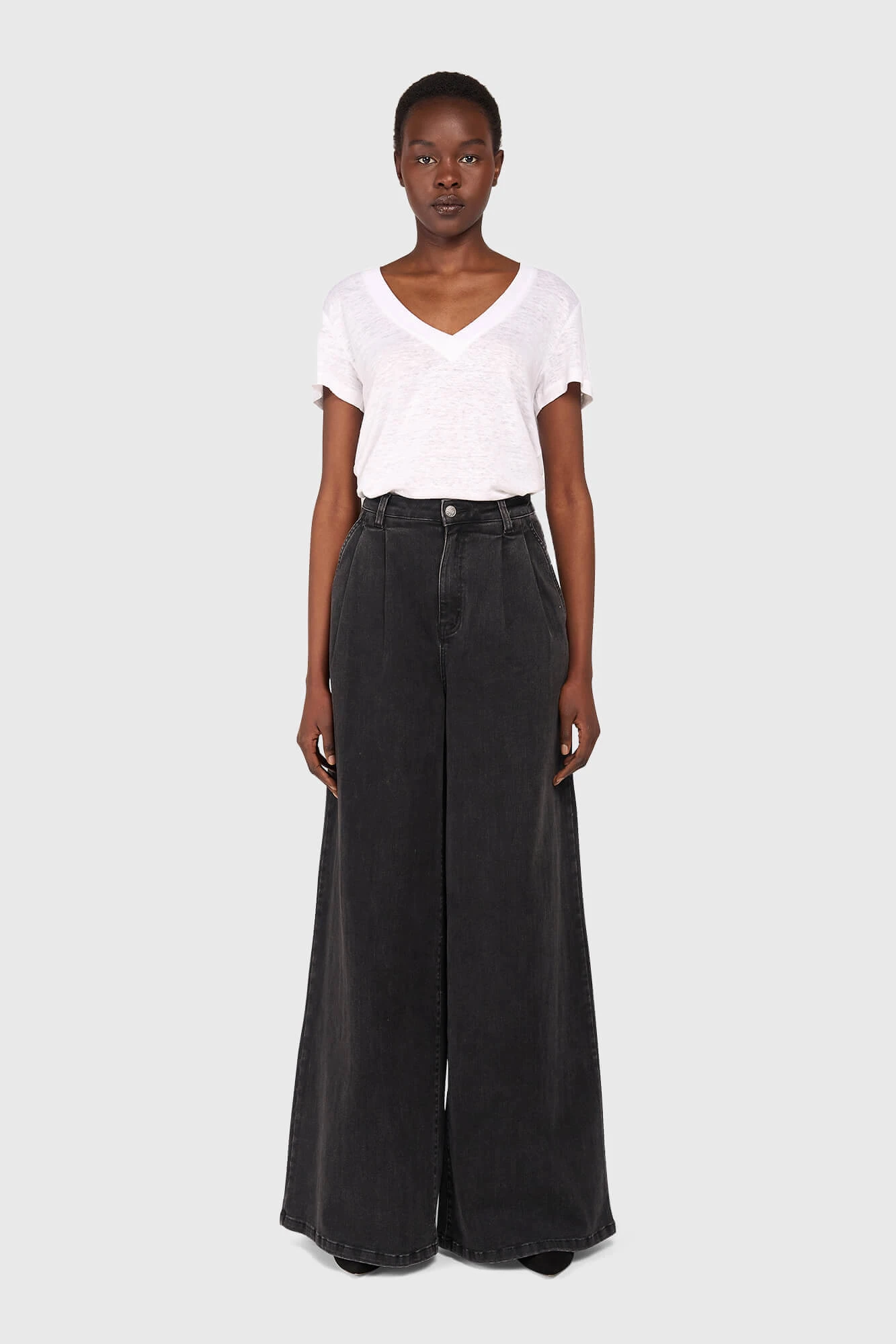 Jeans mit weitem Bein für Damen, Dollar, schwarz, Größe 410