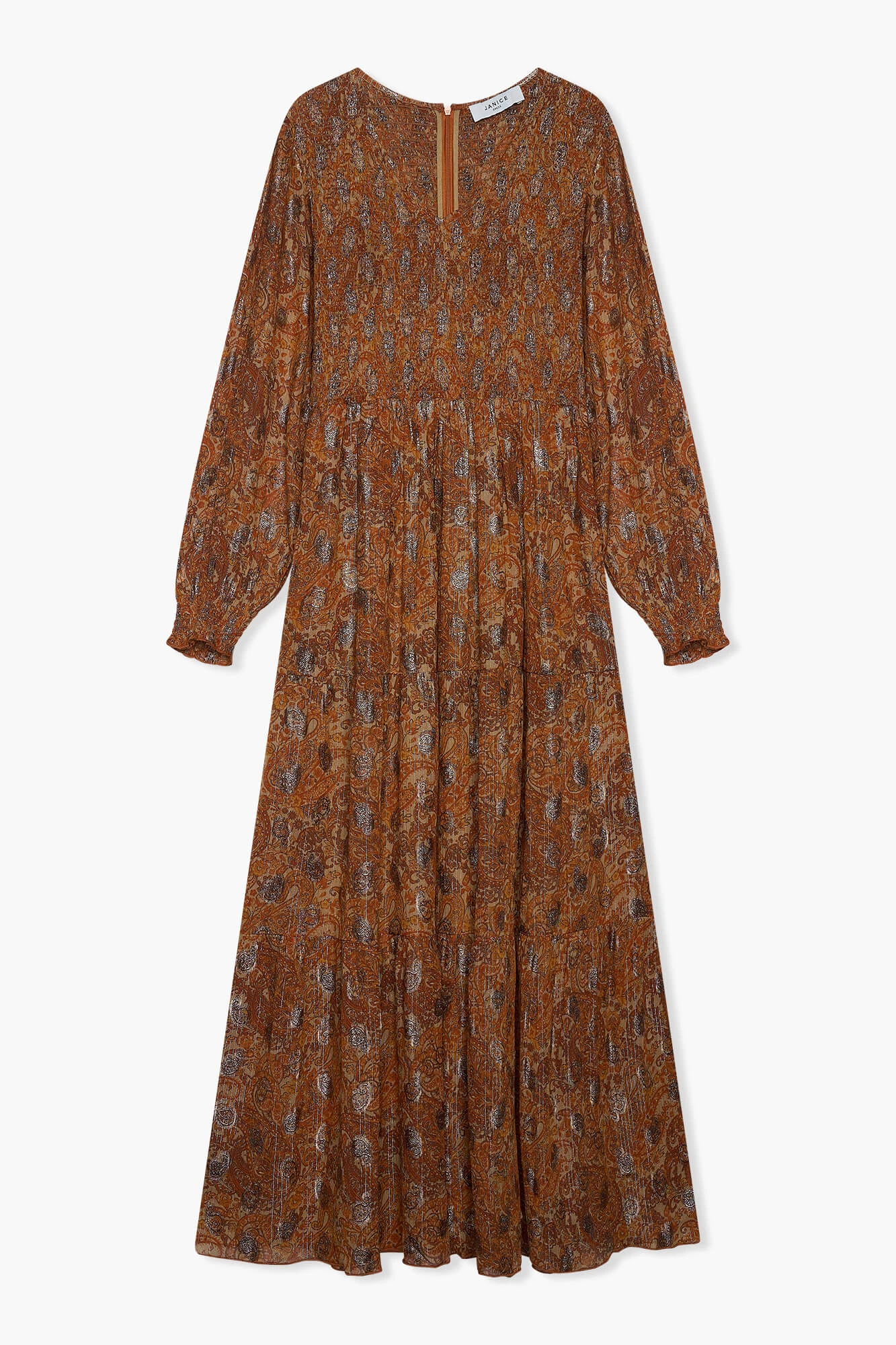 Long Lurex Smog Finn Paisley Dress