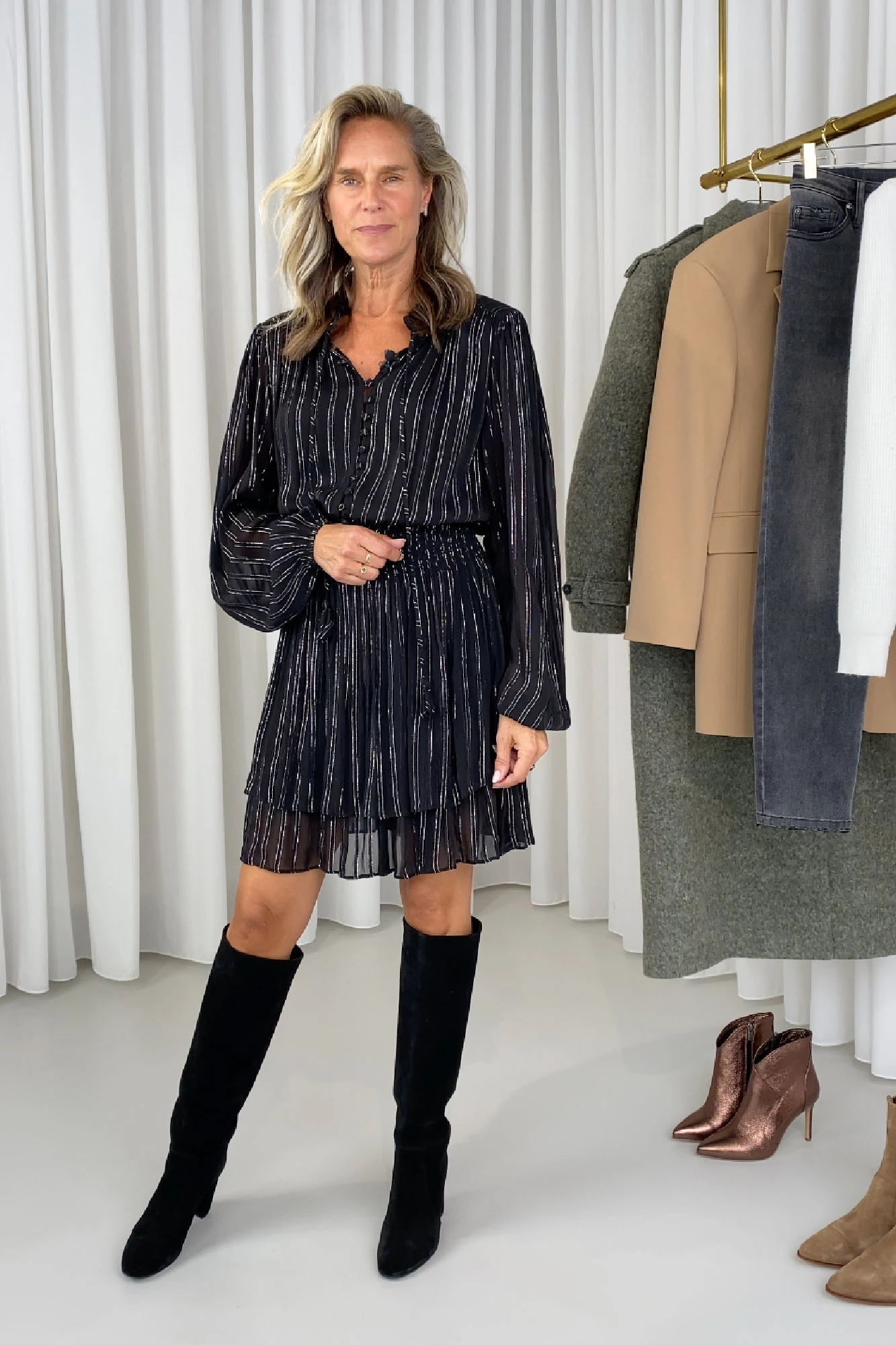 Lurex glitter jurk zwart