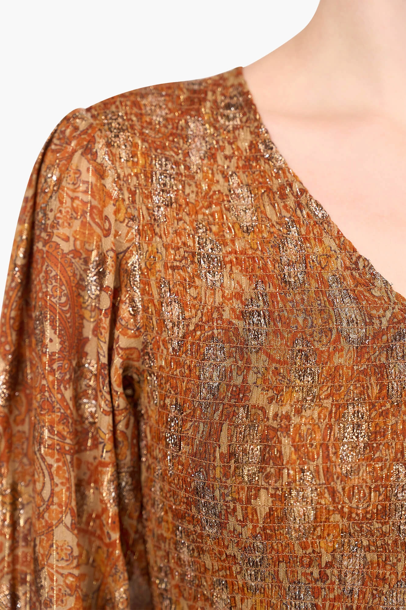 Long Lurex Smog Finn Paisley Dress