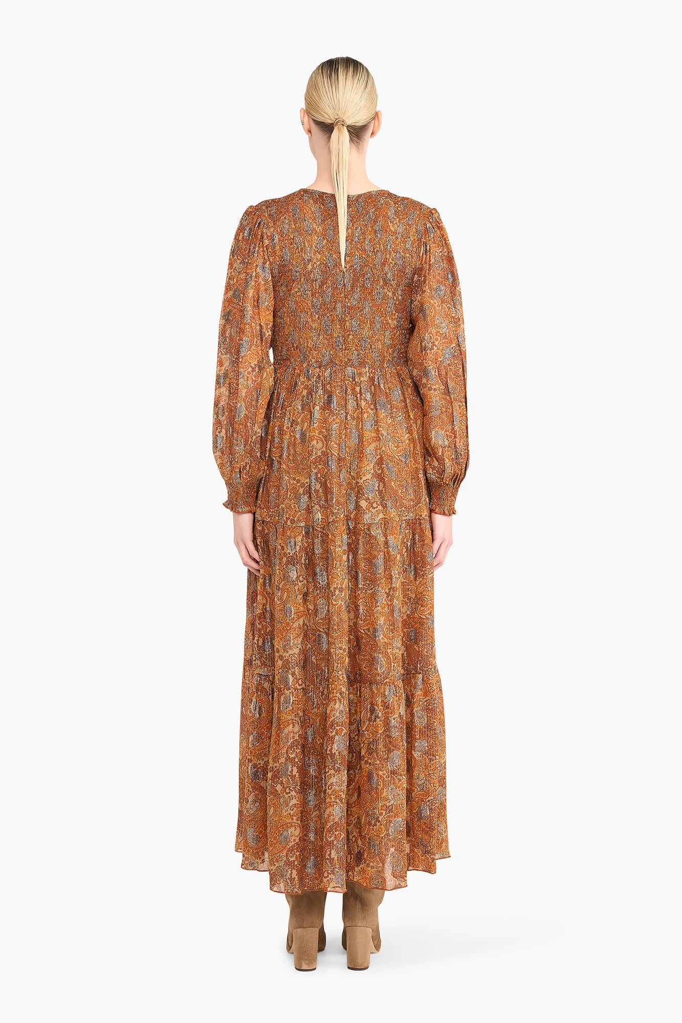 Long Lurex Smog Finn Paisley Dress