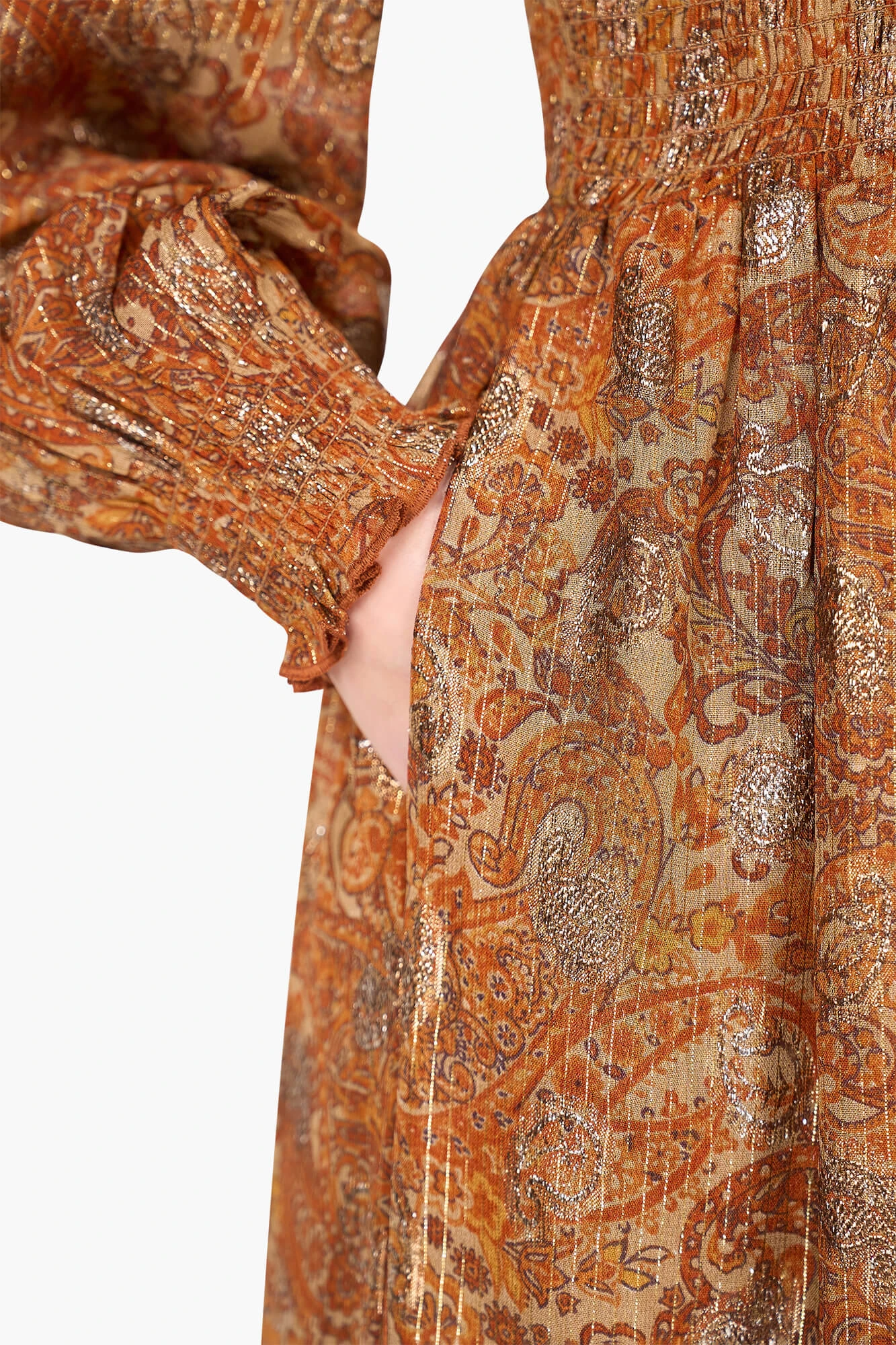 Long Lurex Smog Finn Paisley Dress