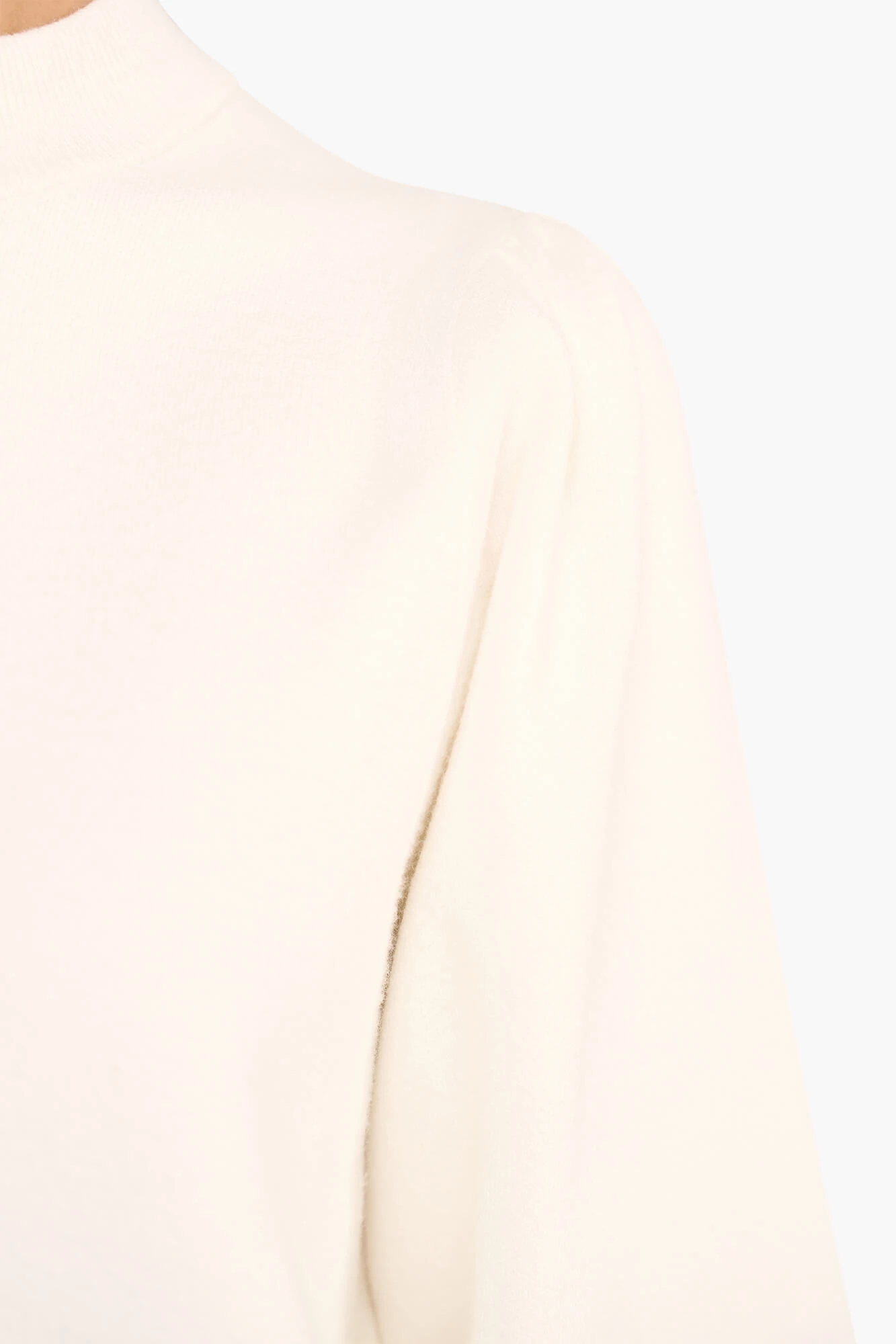 Jurk Gebreid Pof Mouw Viscose Clay Off White