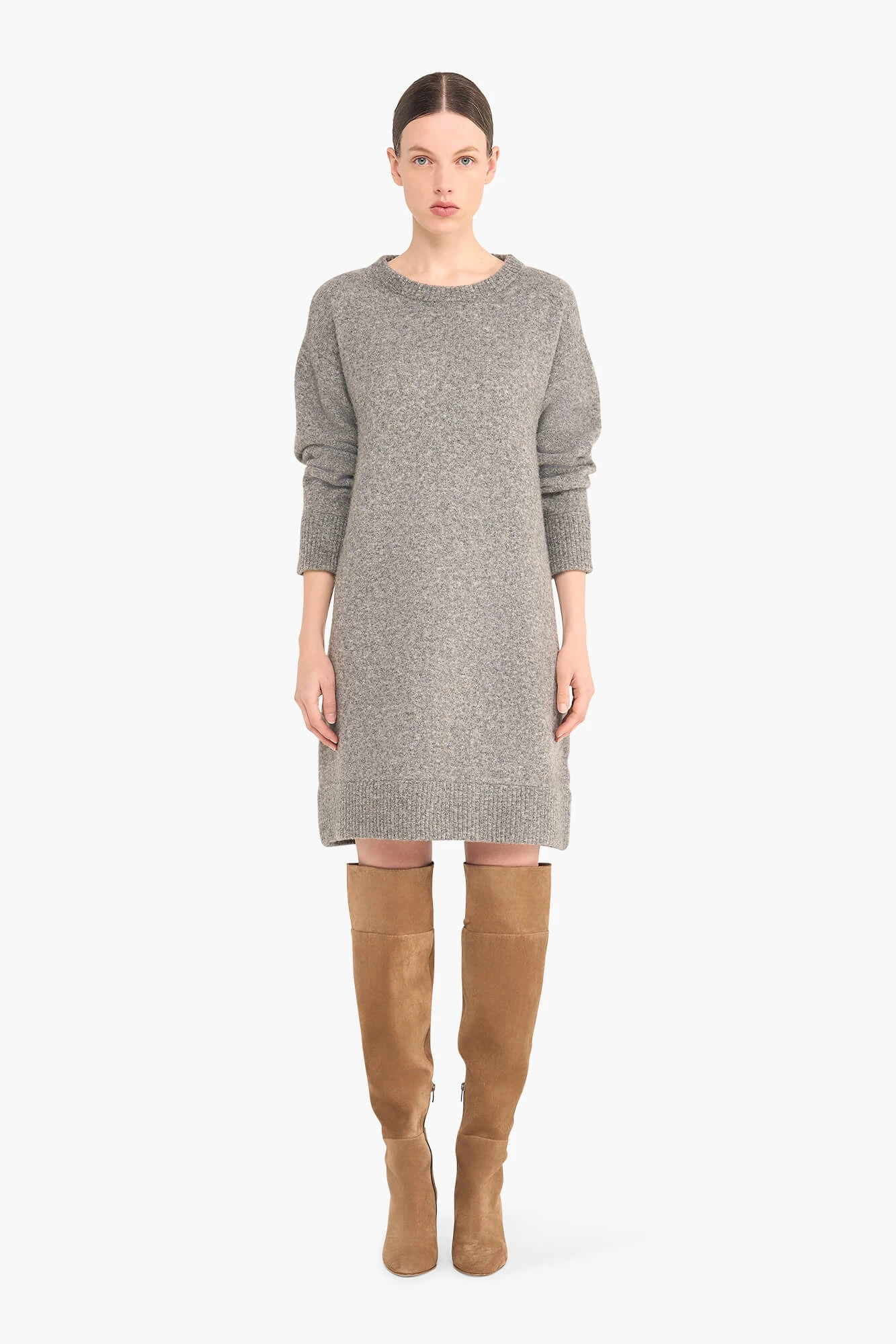 Jurk Gebreid Soft Merino Mix Wesley Grijs