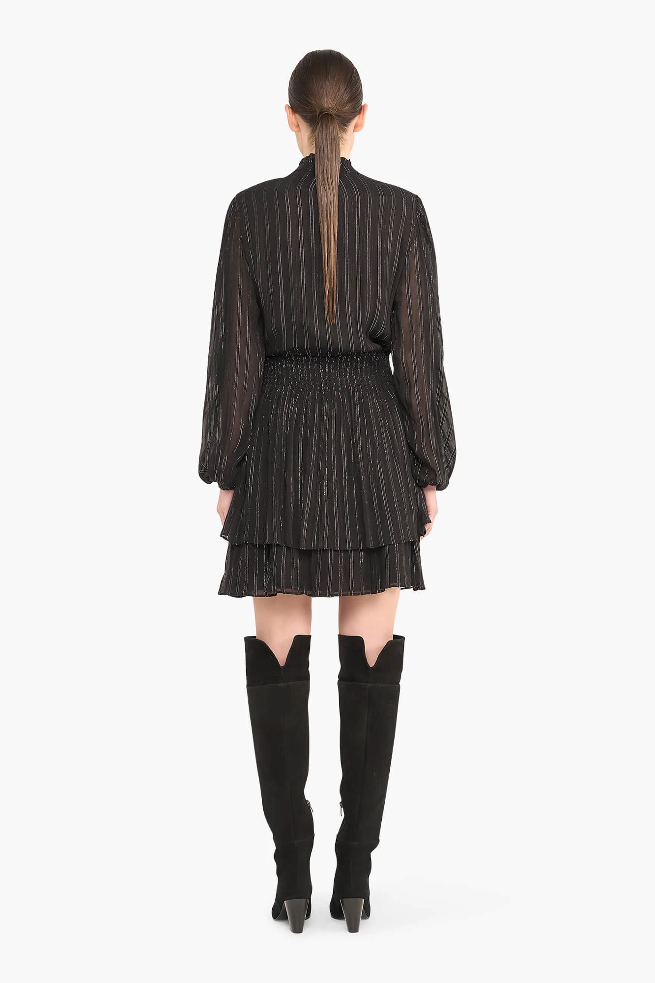 Jurk Zwart Elastiek Lurex Ari