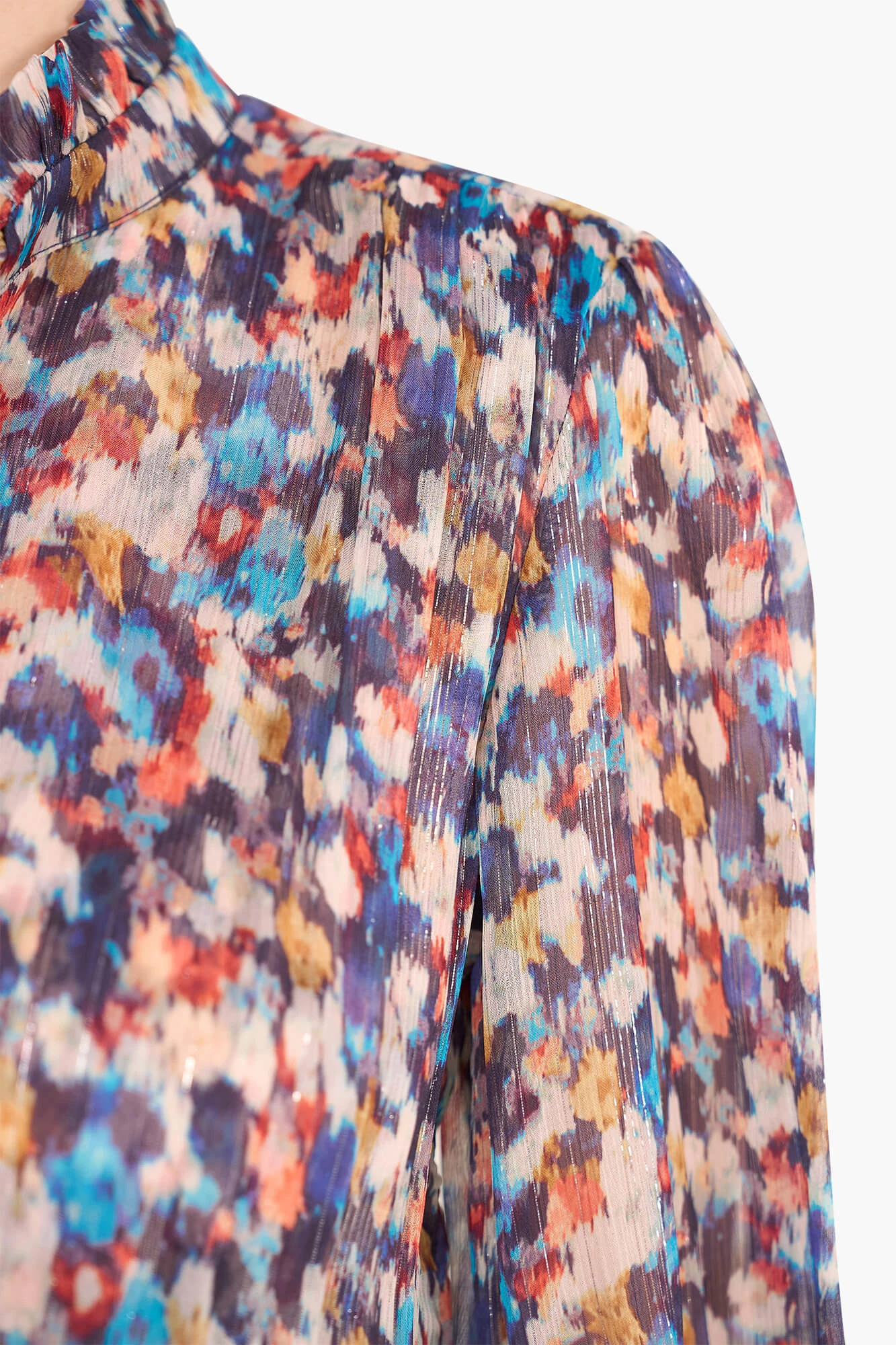 Langes Kleid mit Print und Gummizug, Walter, Blau