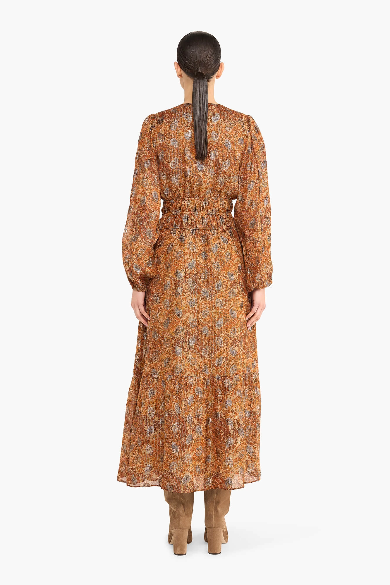 Jurk Lang Lurex Elastiek Milan Paisley