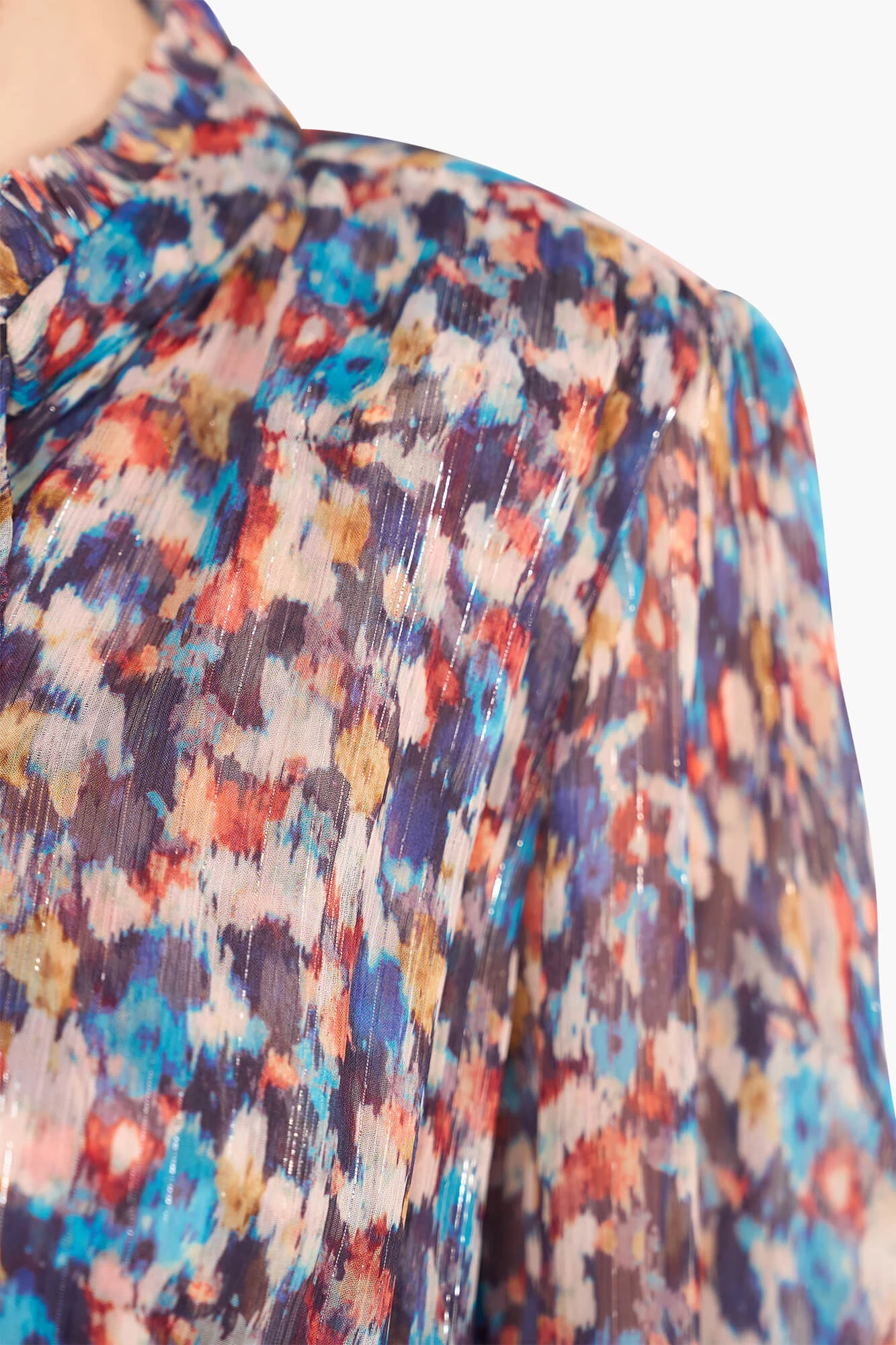 Jurkje Print Elastiek Viscose Lurex Ari Blauw