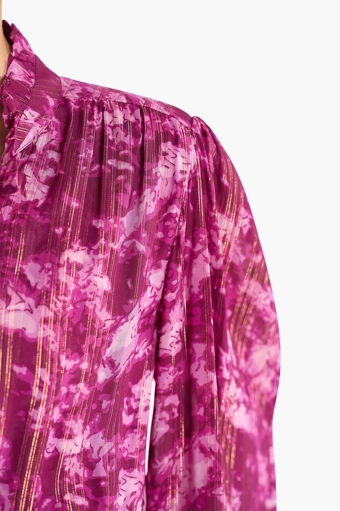 Langes Kleid mit Lurex-Print, Walter, lila