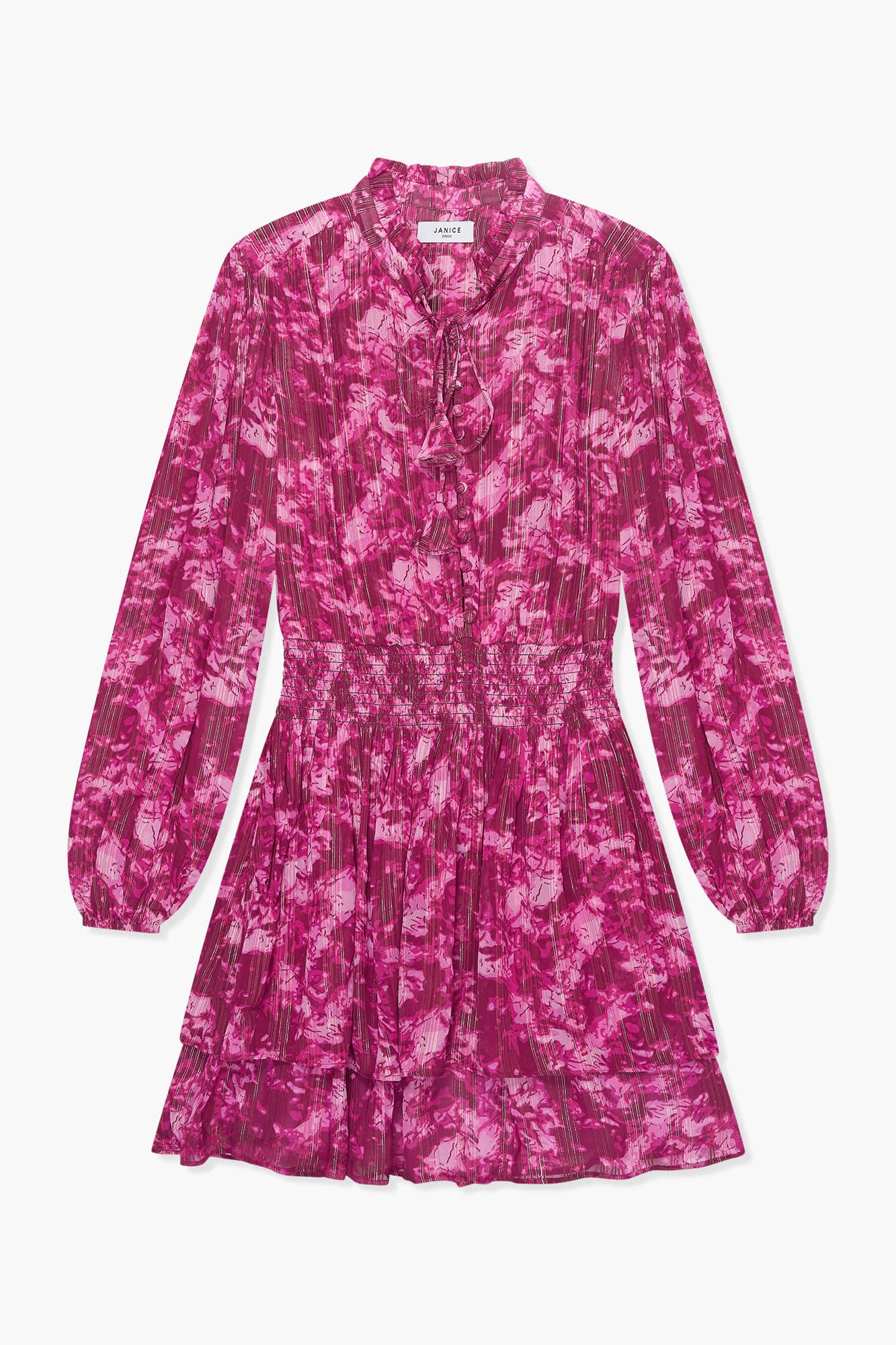Jurkje Print Elastiek Viscose Lurex Ari Paars