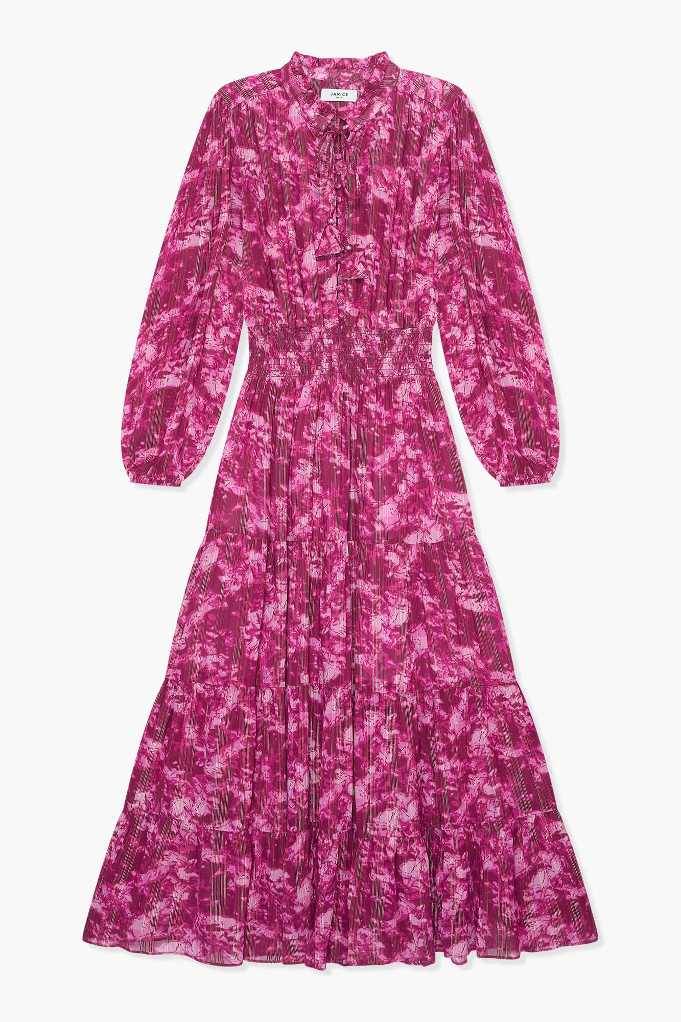 Langes Kleid mit Lurex-Print, Walter, lila