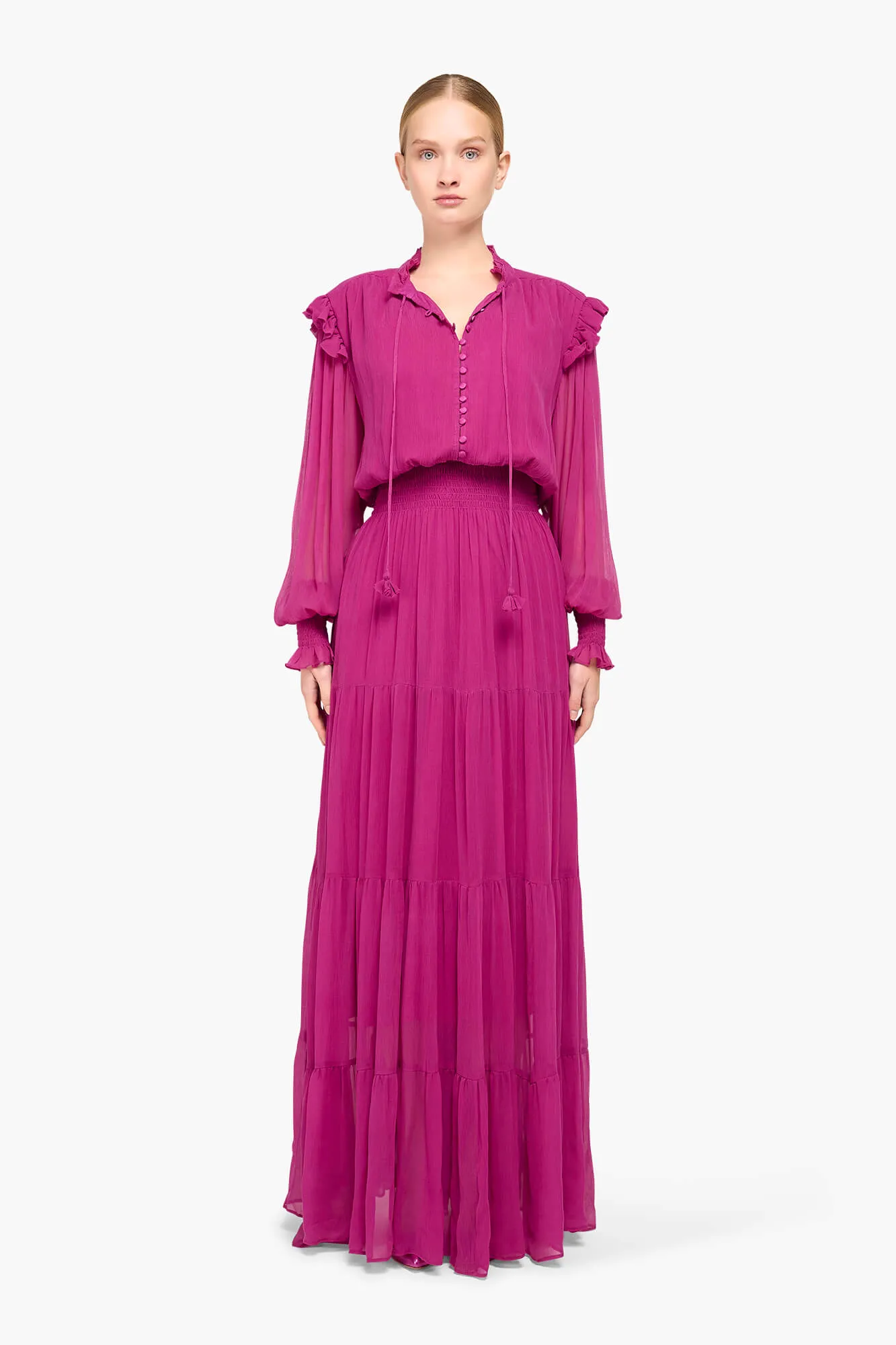 Jurk Lang Print Lurex Walter Paars
