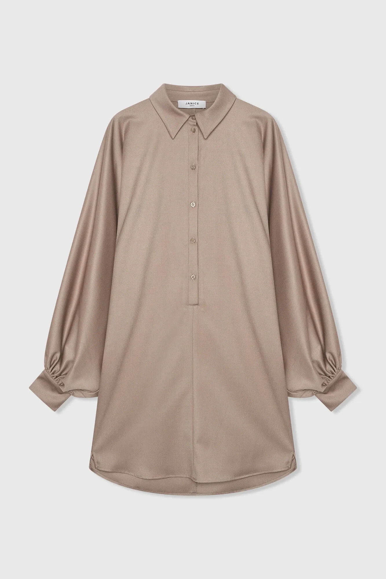 Kleid, weit geschnitten, lange Ärmel, Hugh, braun