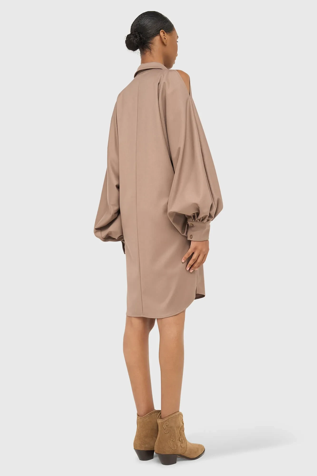 Kleid, weit geschnitten, lange Ärmel, Hugh, braun