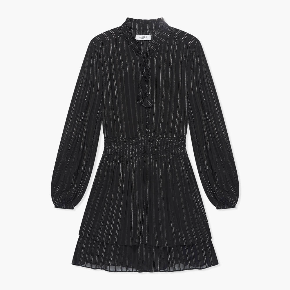 Jurk Zwart Elastiek Lurex Ari