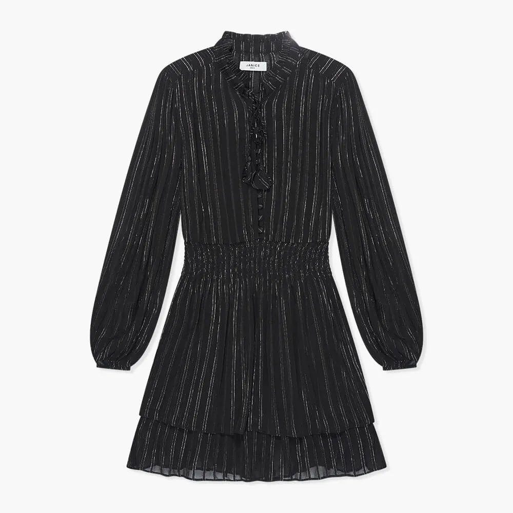 Jurk Zwart Elastiek Lurex Ari