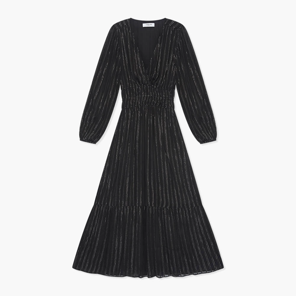 Jurk Lang Lurex Ealstiek Milan Zwart