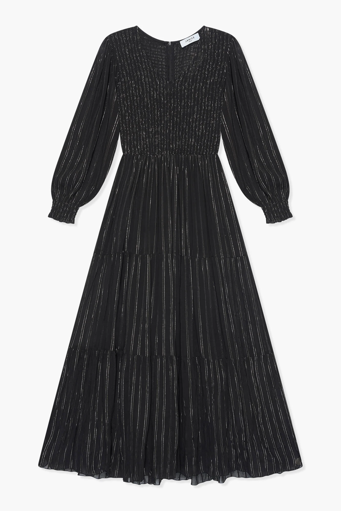 Long Lurex Dress in Smog and Black by Finn