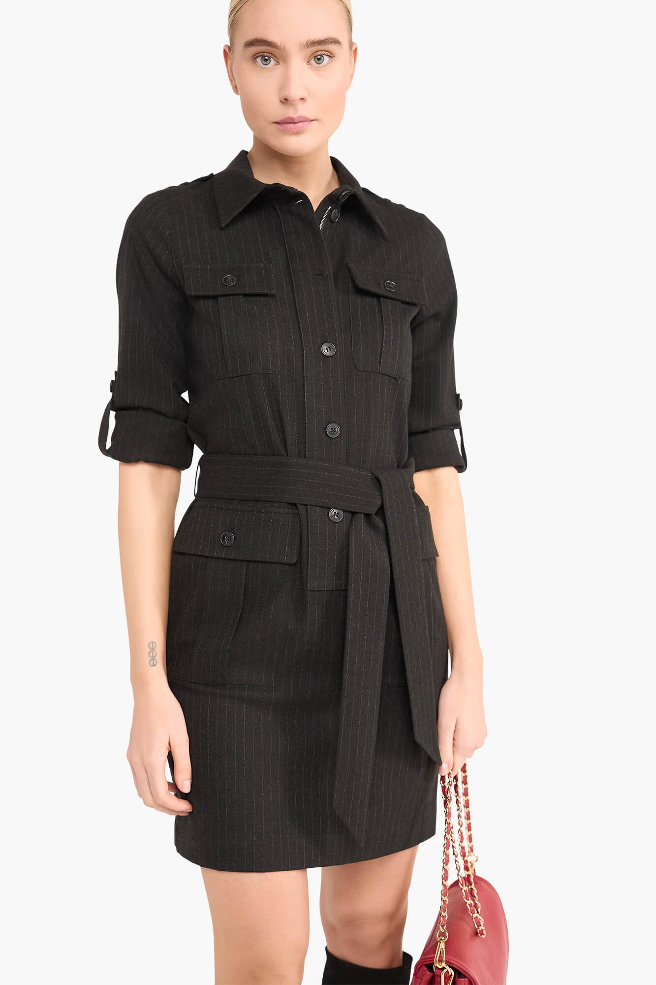 Jurk Riem Streep Chicago Zwart