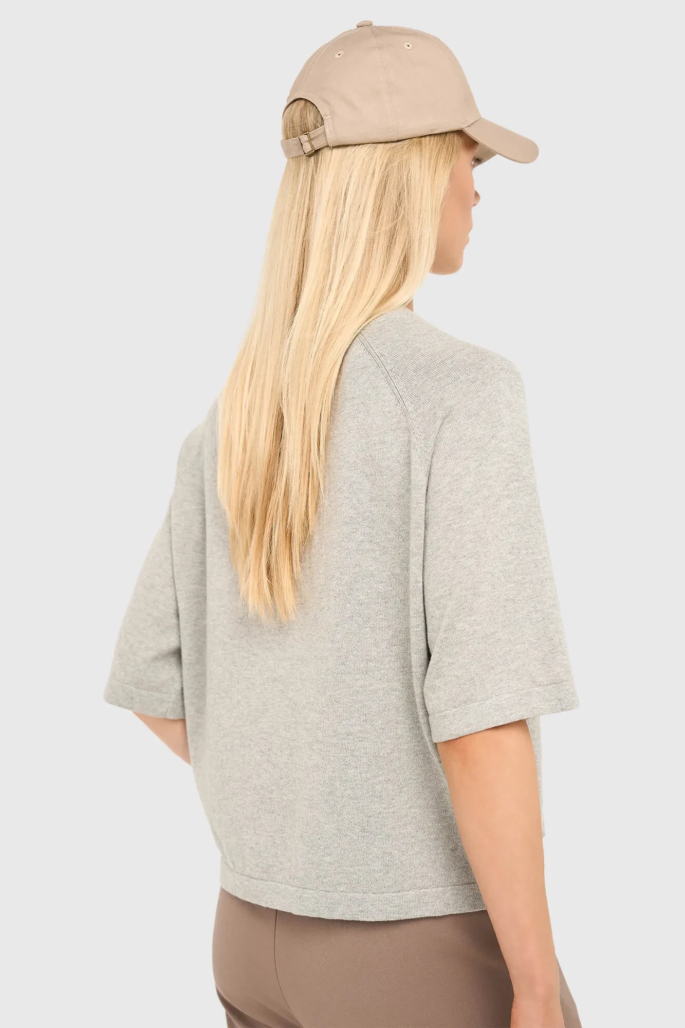 Cotton-Cashmere Knit Sweater in Moss Gray