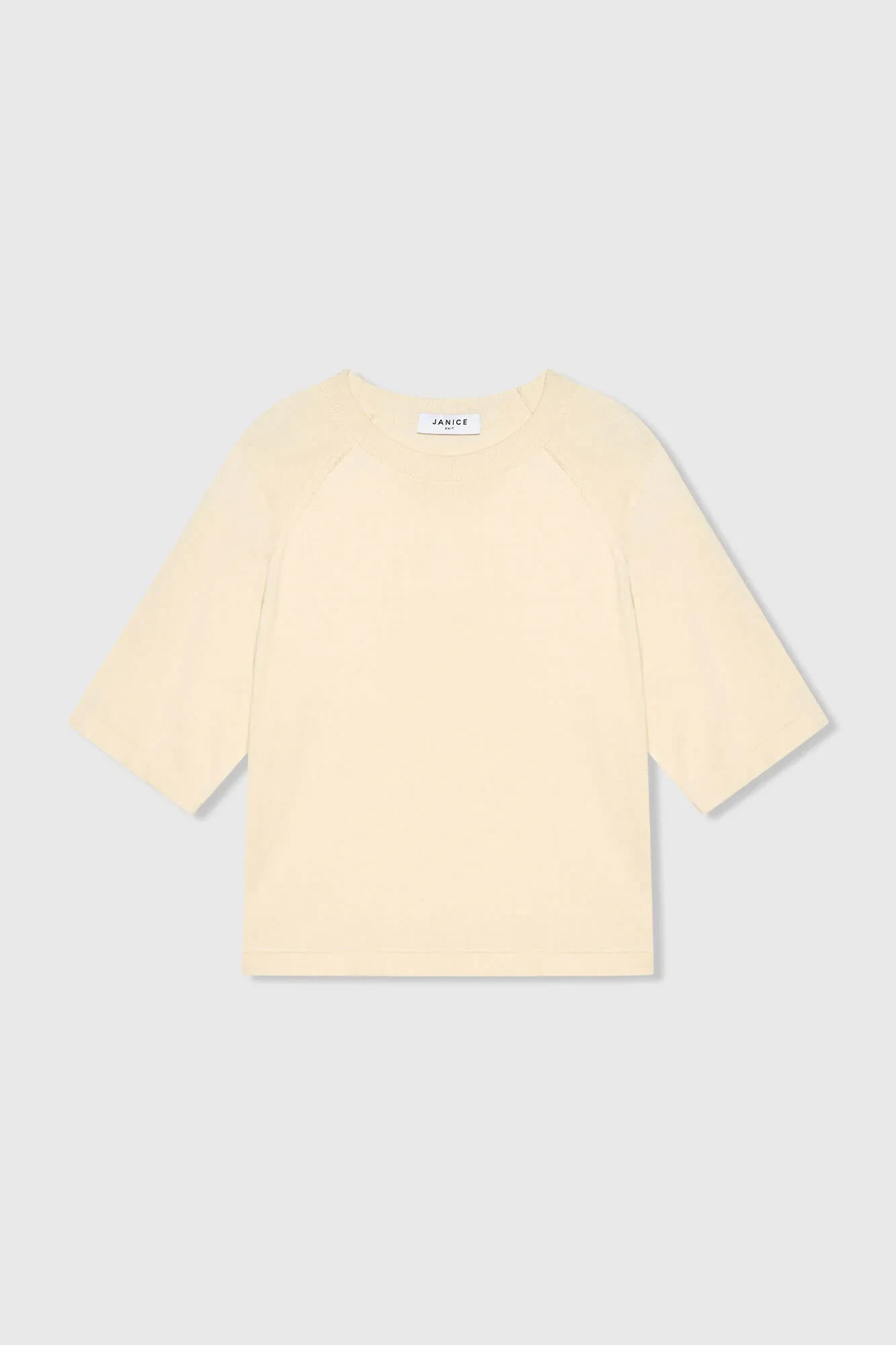 Cotton-Cashmere Knit Sweater in Moss Off-White