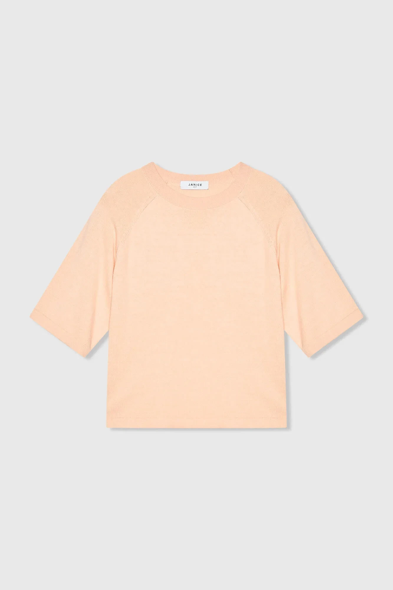 Cotton-Cashmere Knit Sweater in Moss Peach