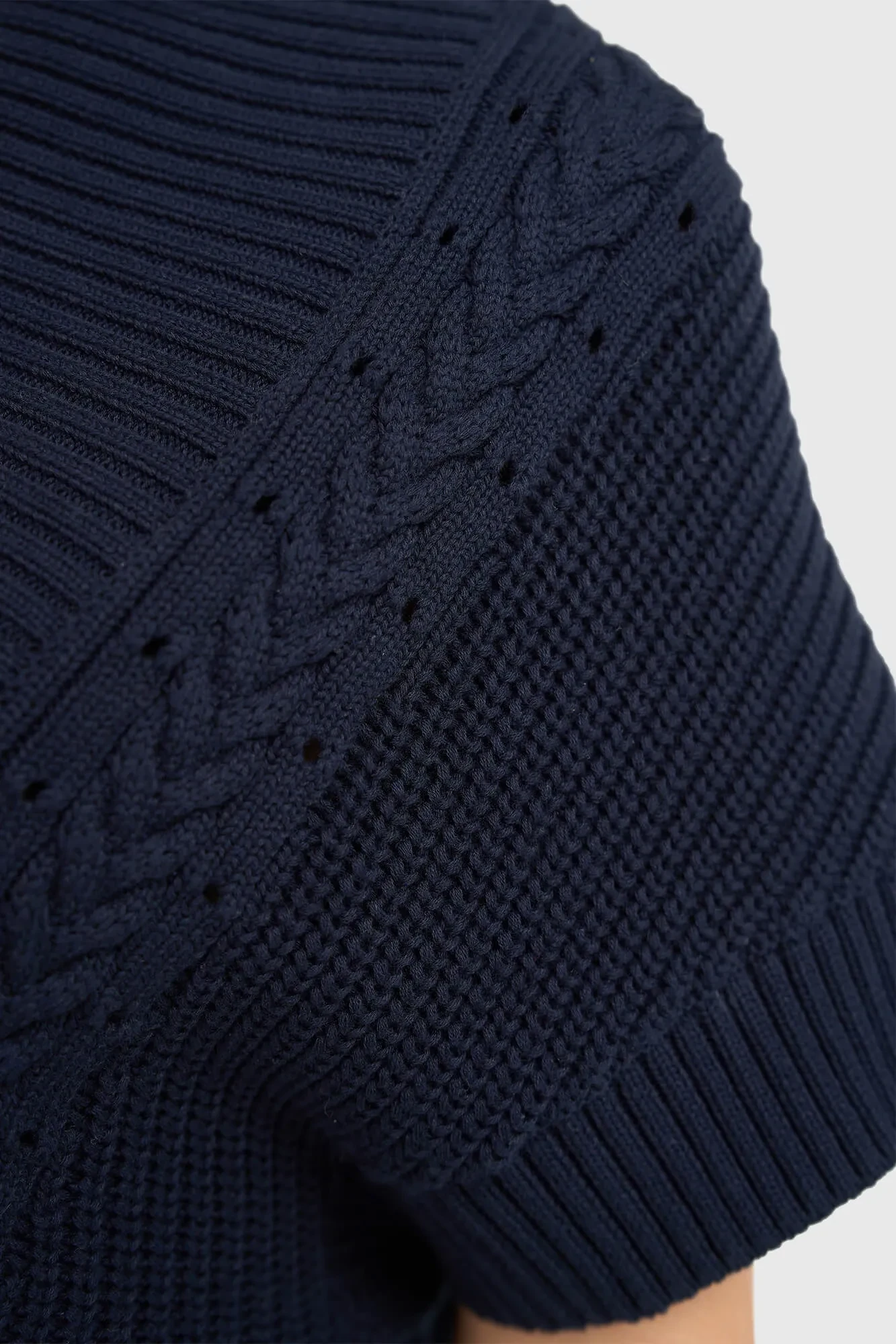 Katoenen Spencer Vest Kabel Dames Viggo Blauw