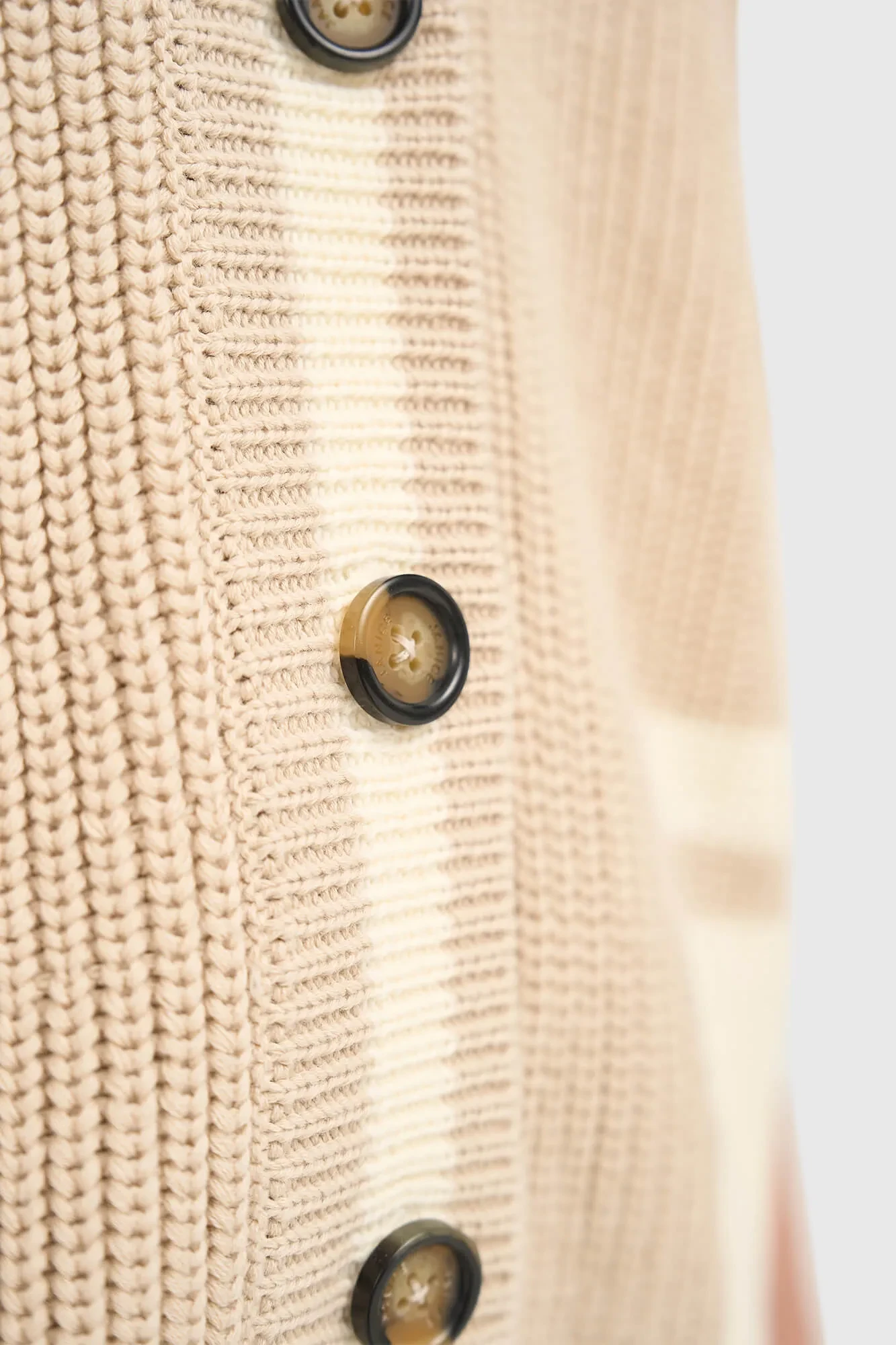 Baumwollstrickjacke mit Knöpfen für Damen, Mars, Beige