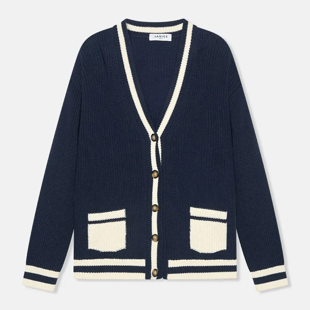 Katoenen Vest Knopen Dames Mars Blauw