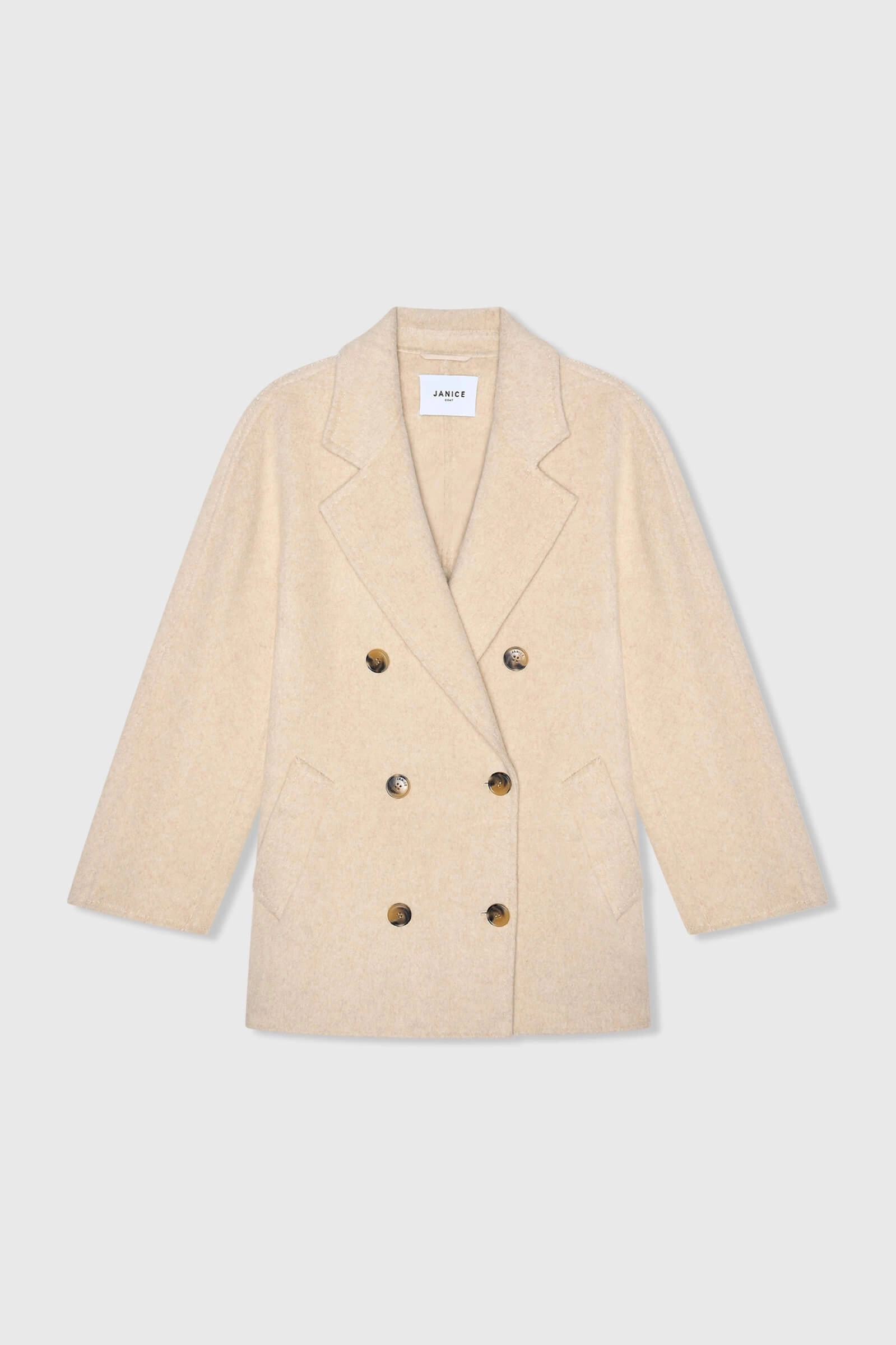 Caban Jas Yak Wol beige | Shop je wollen jacks bij JANICE