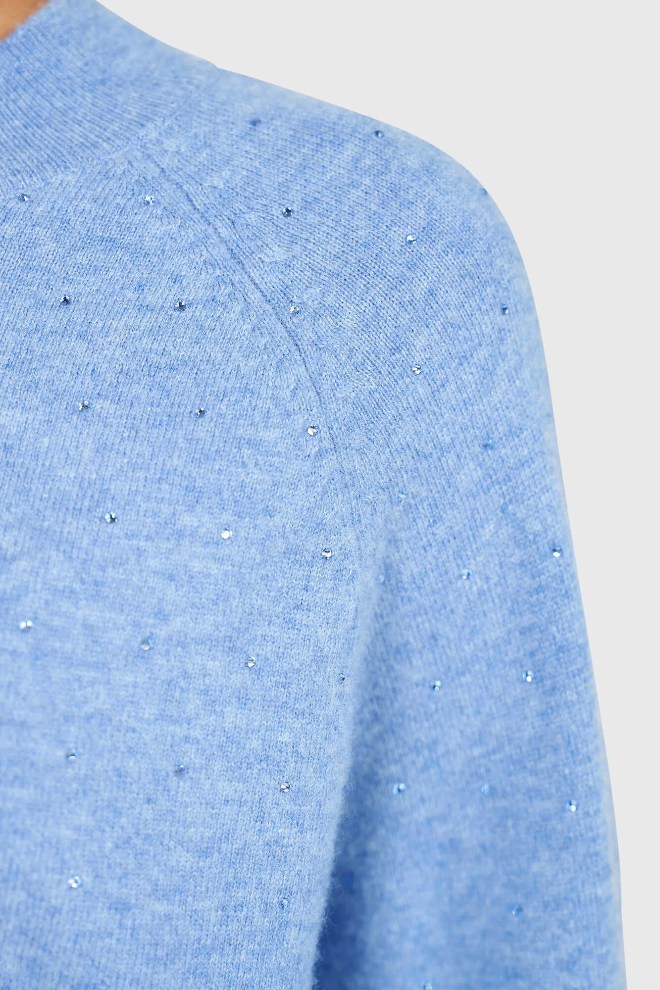 Harvey Denim Blauw Steentjes