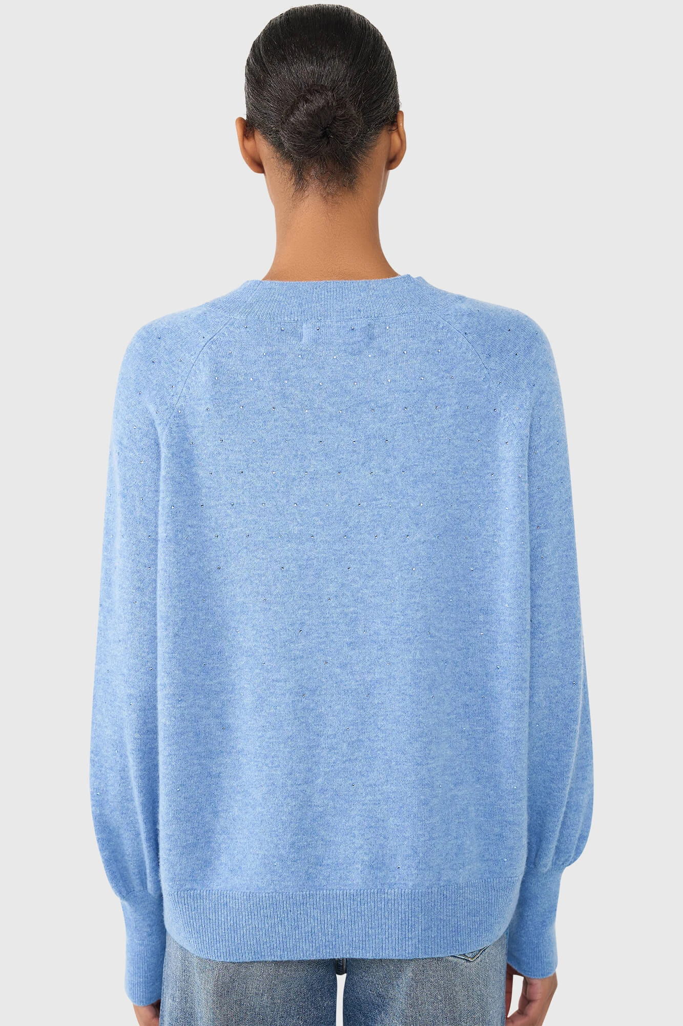 Harvey Denim Blauw Steentjes