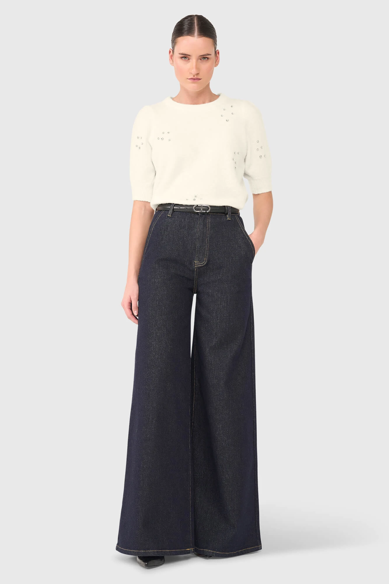 Peyton Off White Steentjes