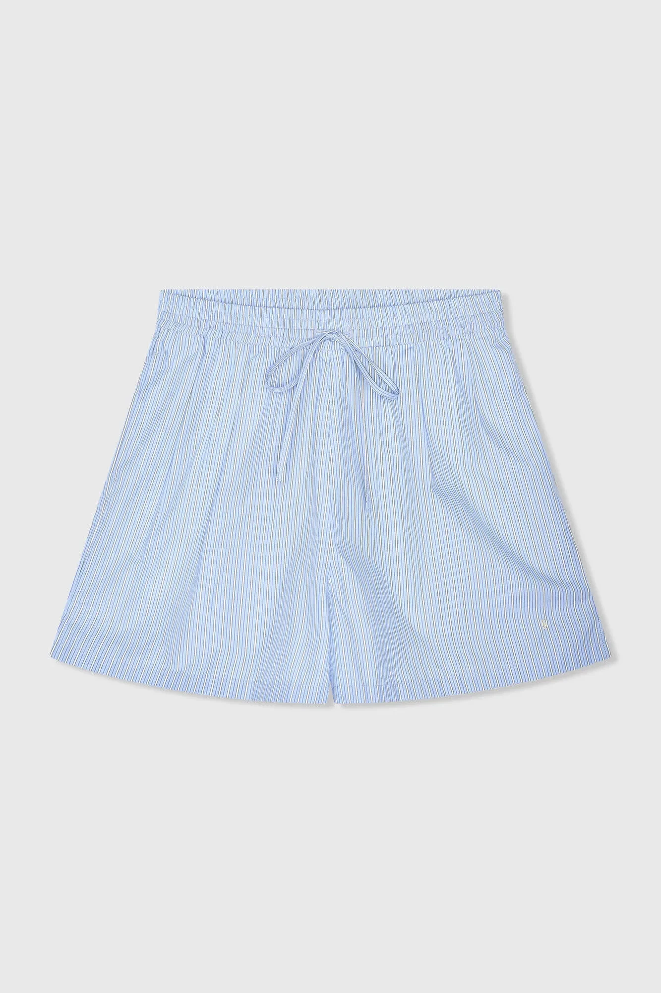 Kurze, gestreifte Baumwollshorts „Ronan“ in Blau