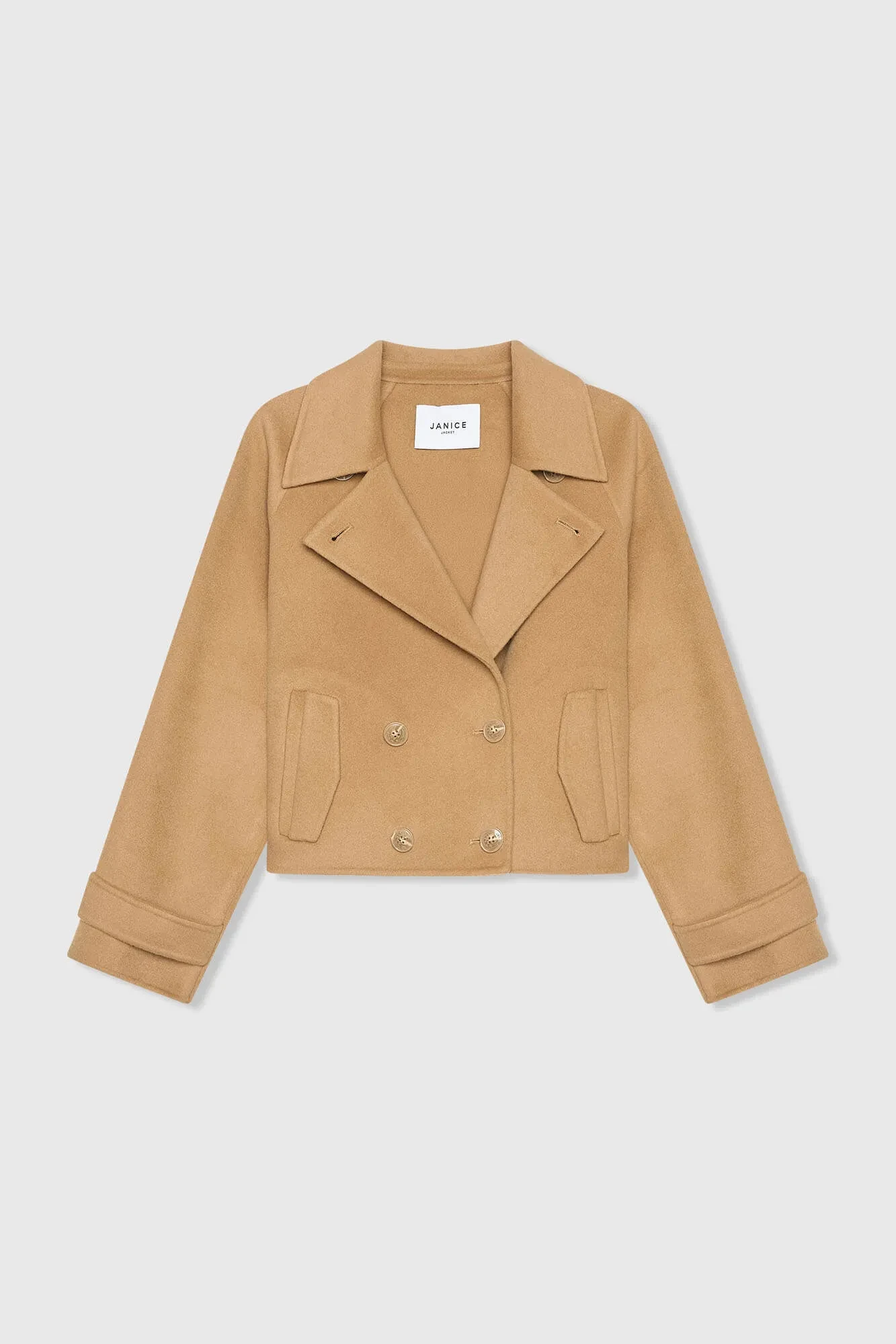 Korte Cashmere Jas Trenchcoat Double Face Floyd Camel