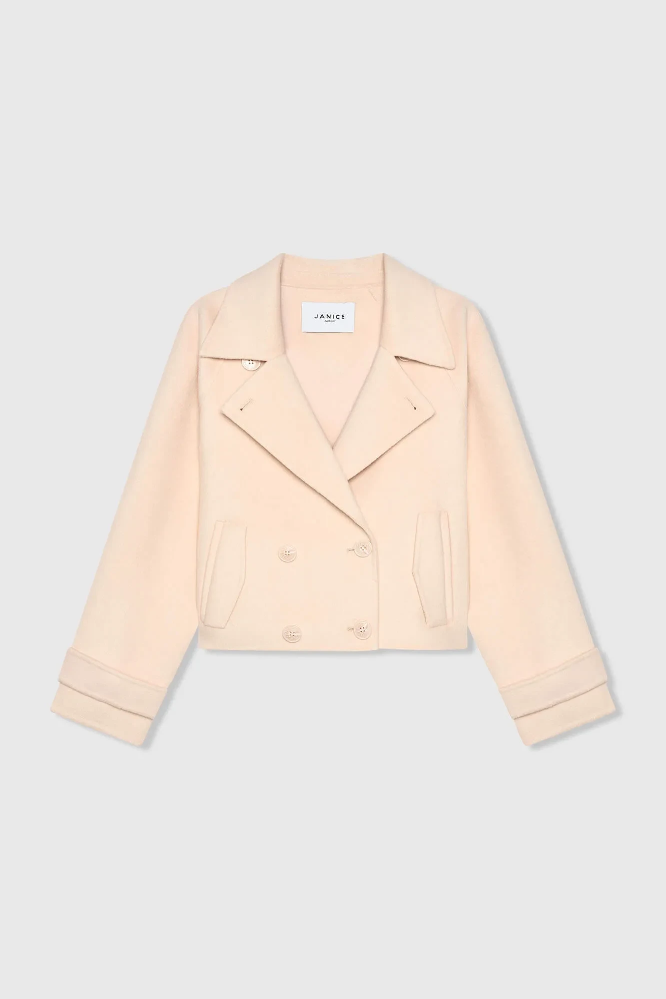 Short Double-Faced Cashmere Trench Coat in Peach by Floyd