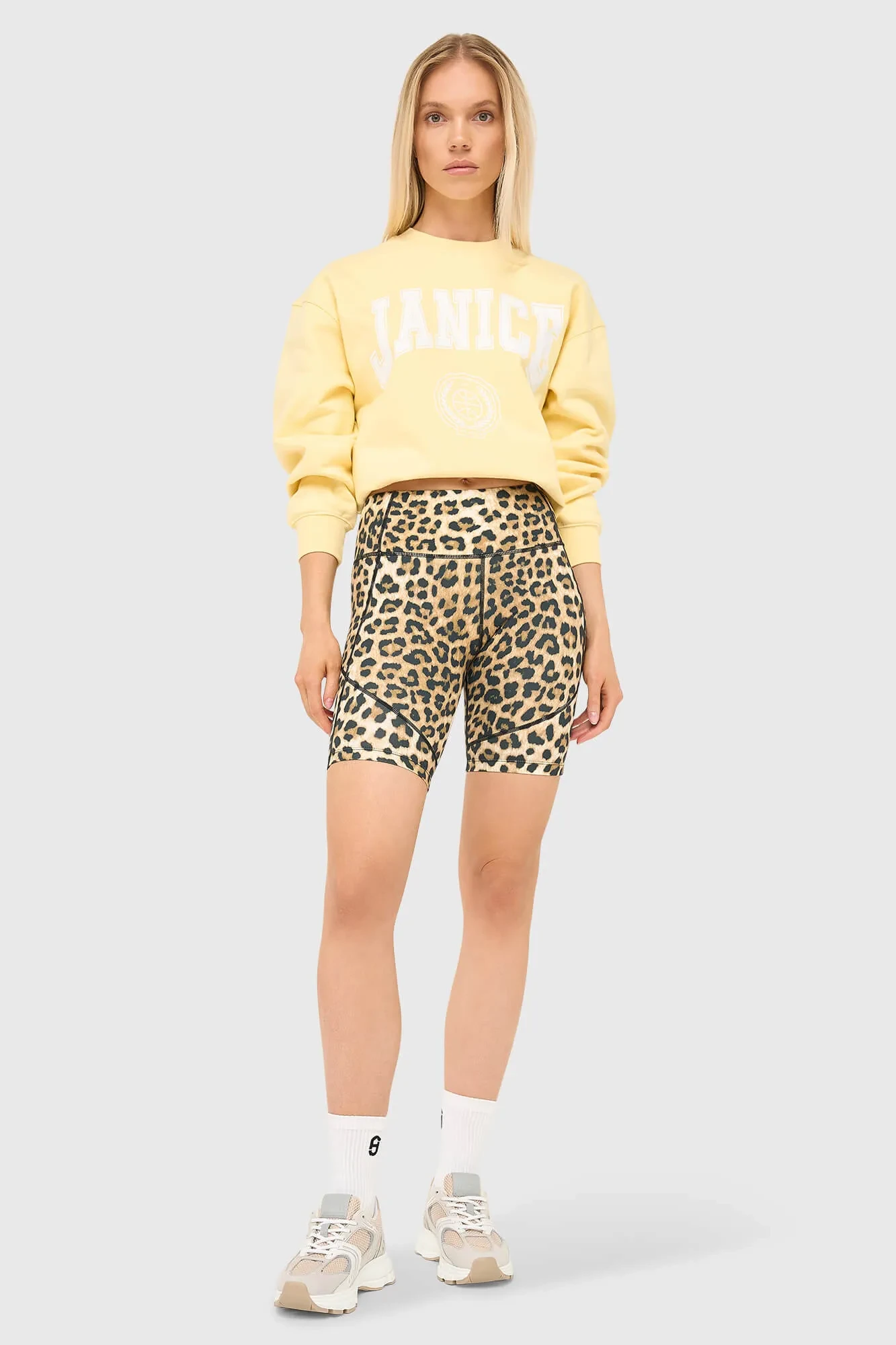 Kurze Sport-Leggings Cole mit Leopardenmuster
