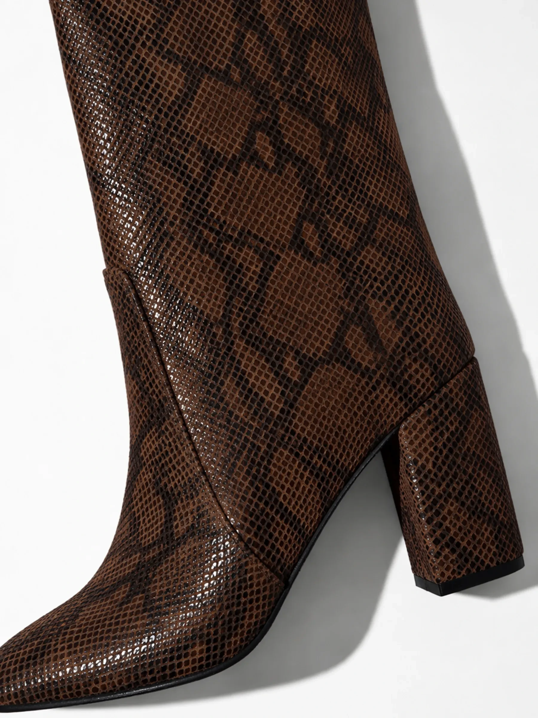 Laars Dames Hoog Leer Roman Slangenprint
